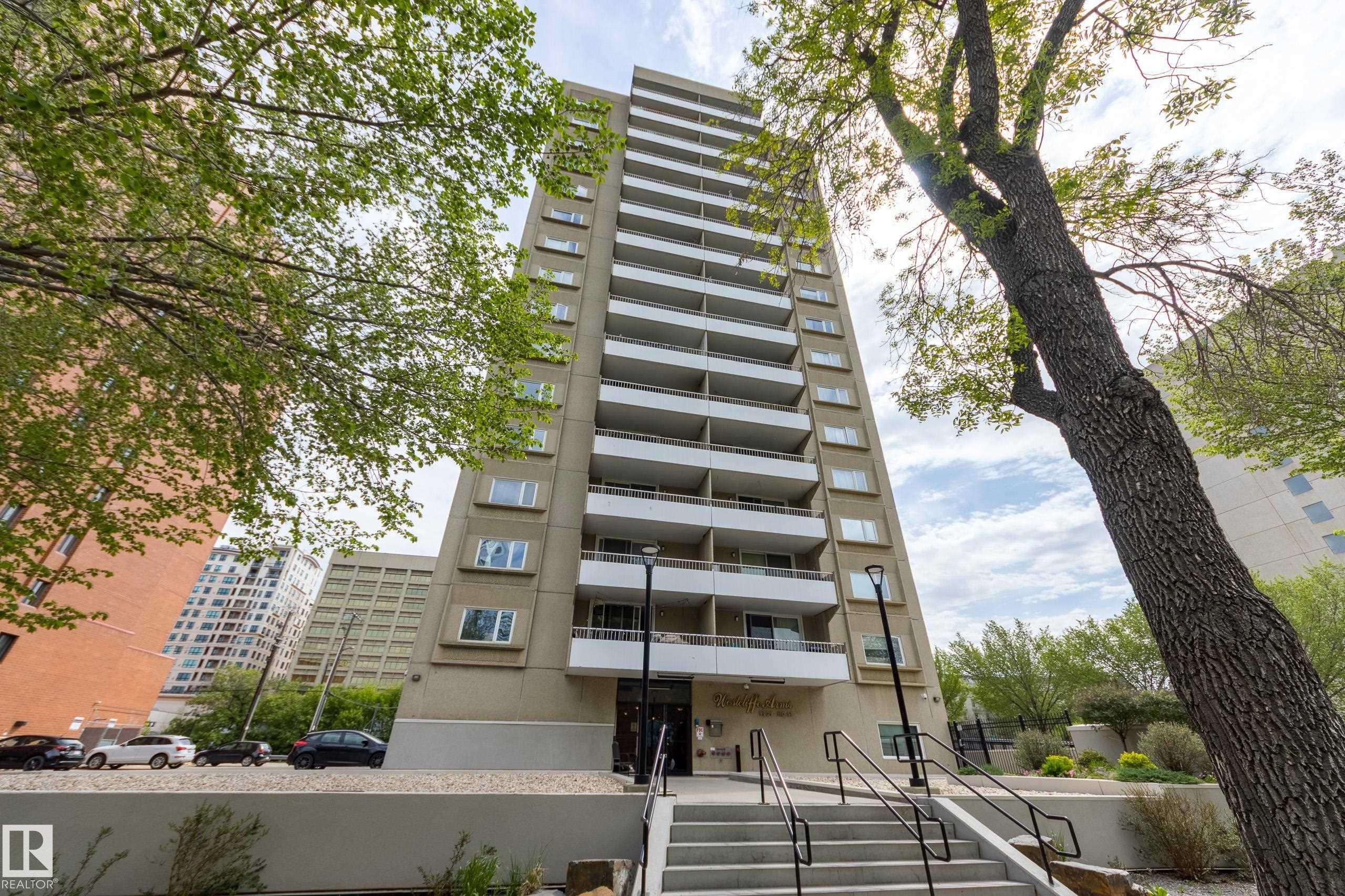 #1001 9909 110 St Nw, Edmonton, AB - Outdoor With Balcony With Facade