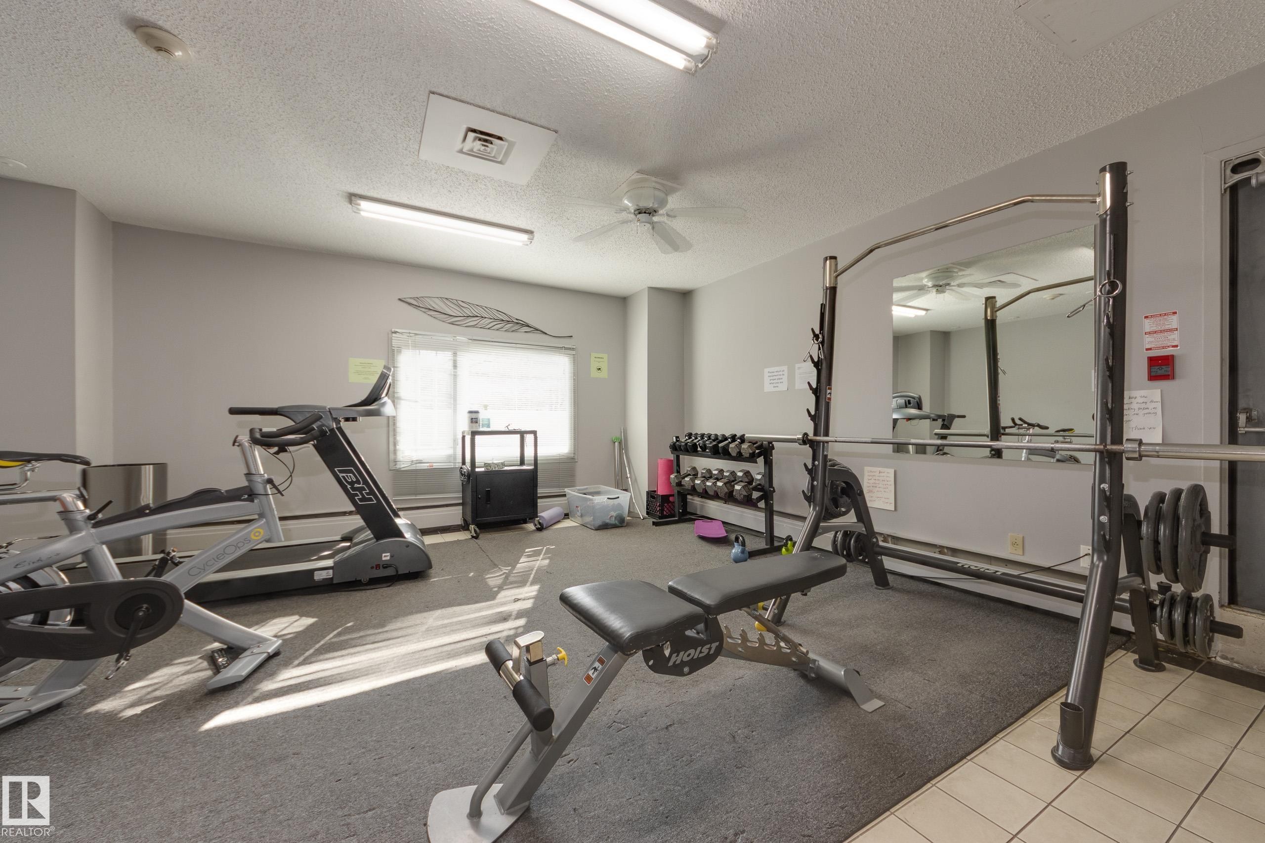 #1001 9909 110 St Nw, Edmonton, AB - Indoor Photo Showing Gym Room
