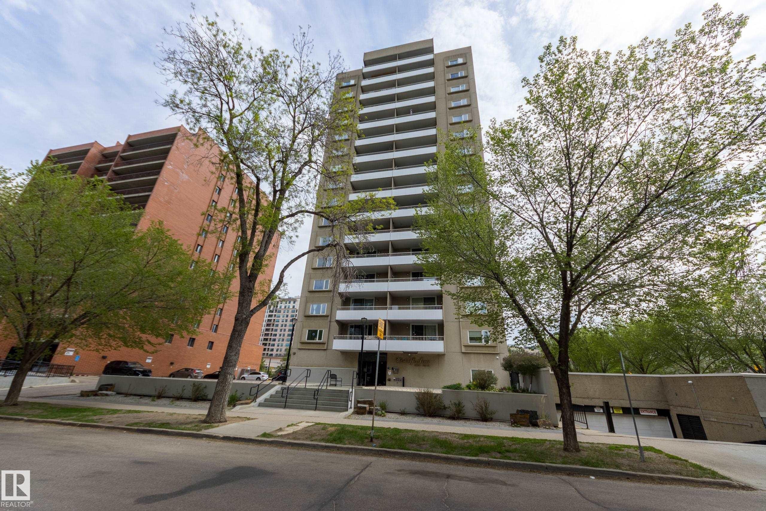 #1001 9909 110 St Nw, Edmonton, AB - Outdoor With Balcony With Facade