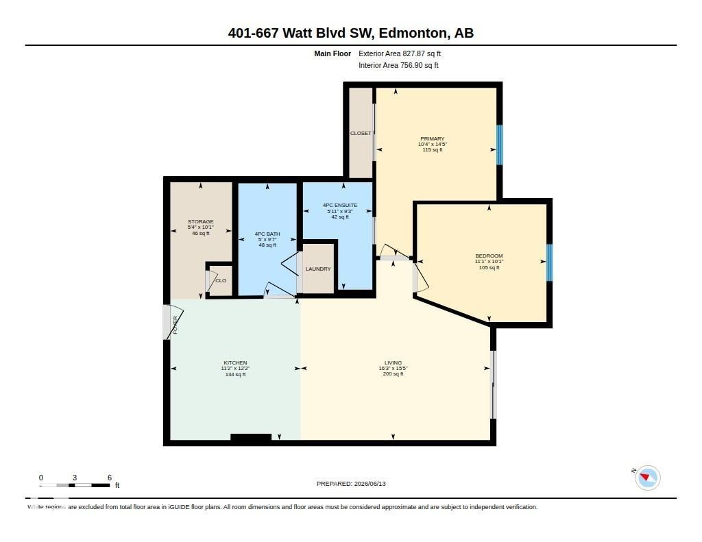 Floor plan - 401 667 Watt Boulevard, Edmonton, AB