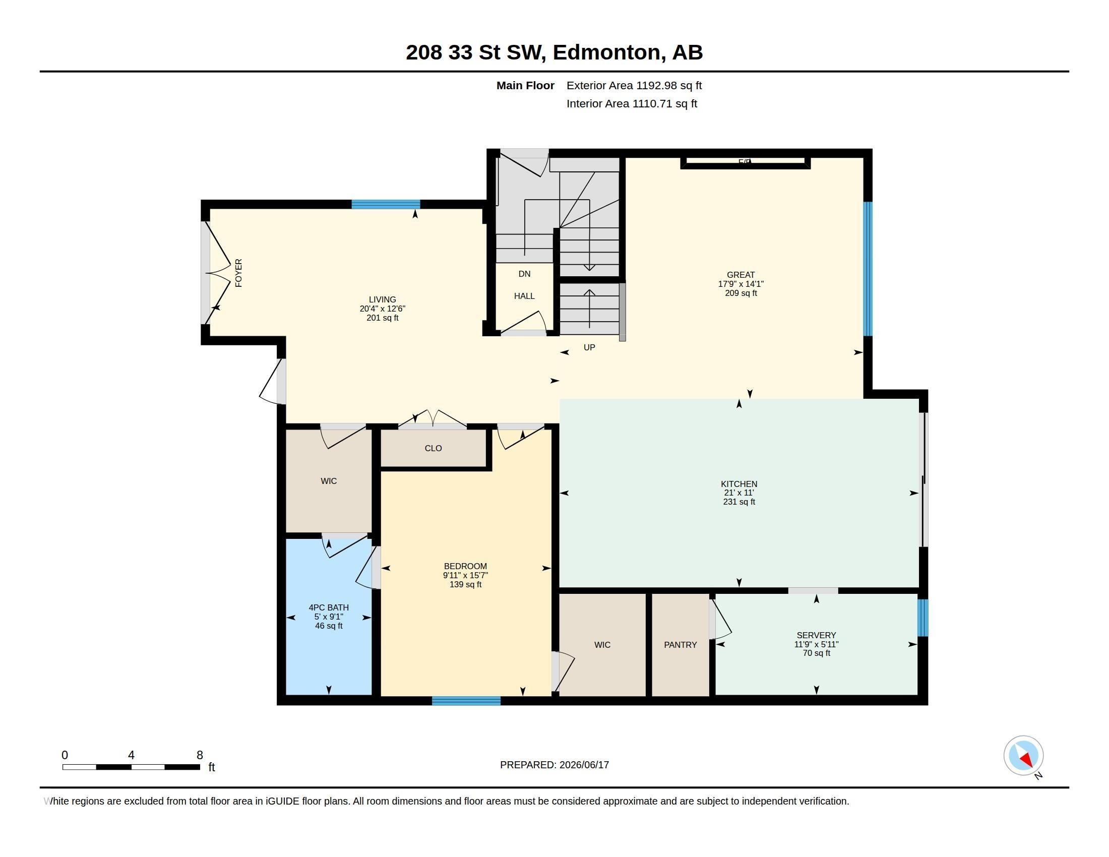 Floor plan - 208 33 Street, Edmonton, AB