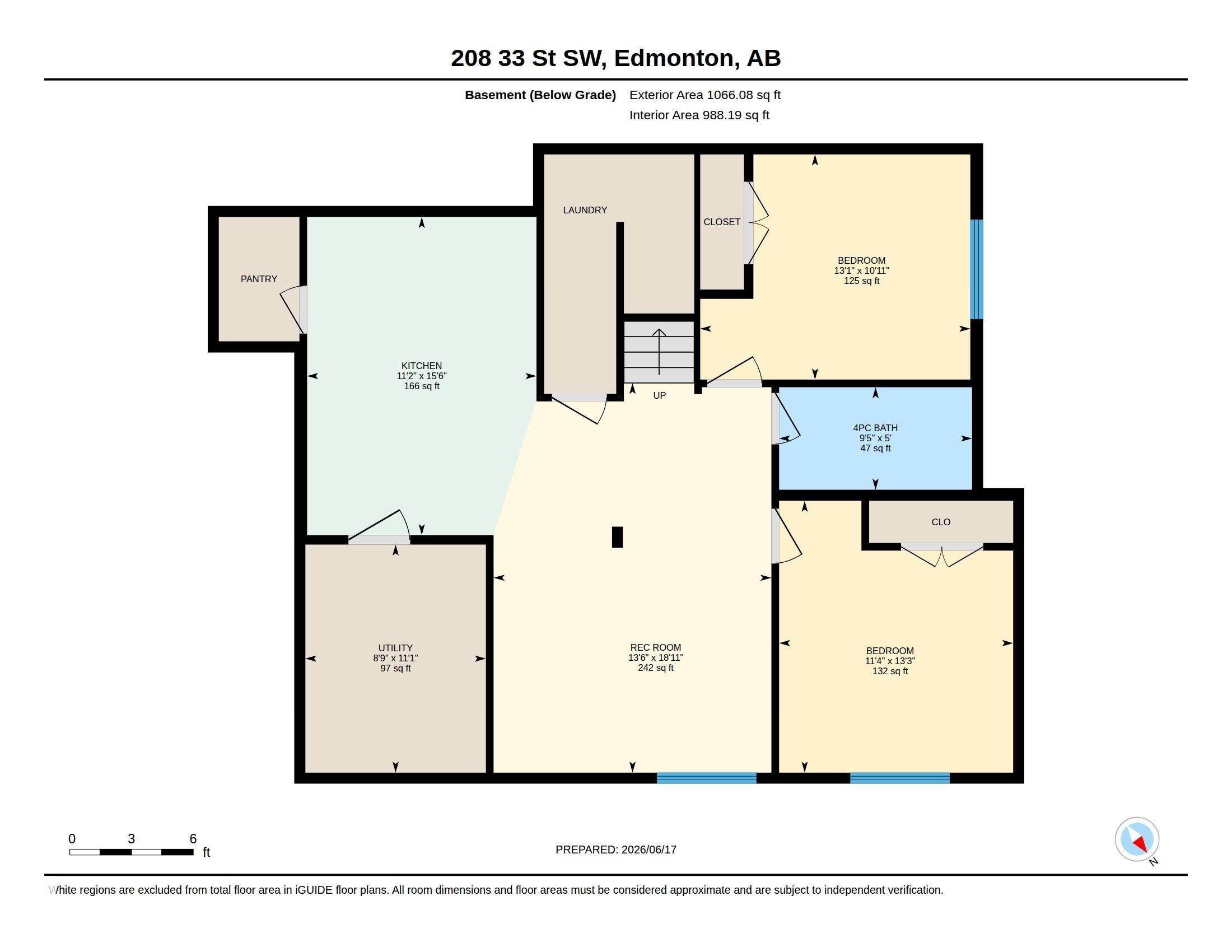 Floor plan - 208 33 Street, Edmonton, AB