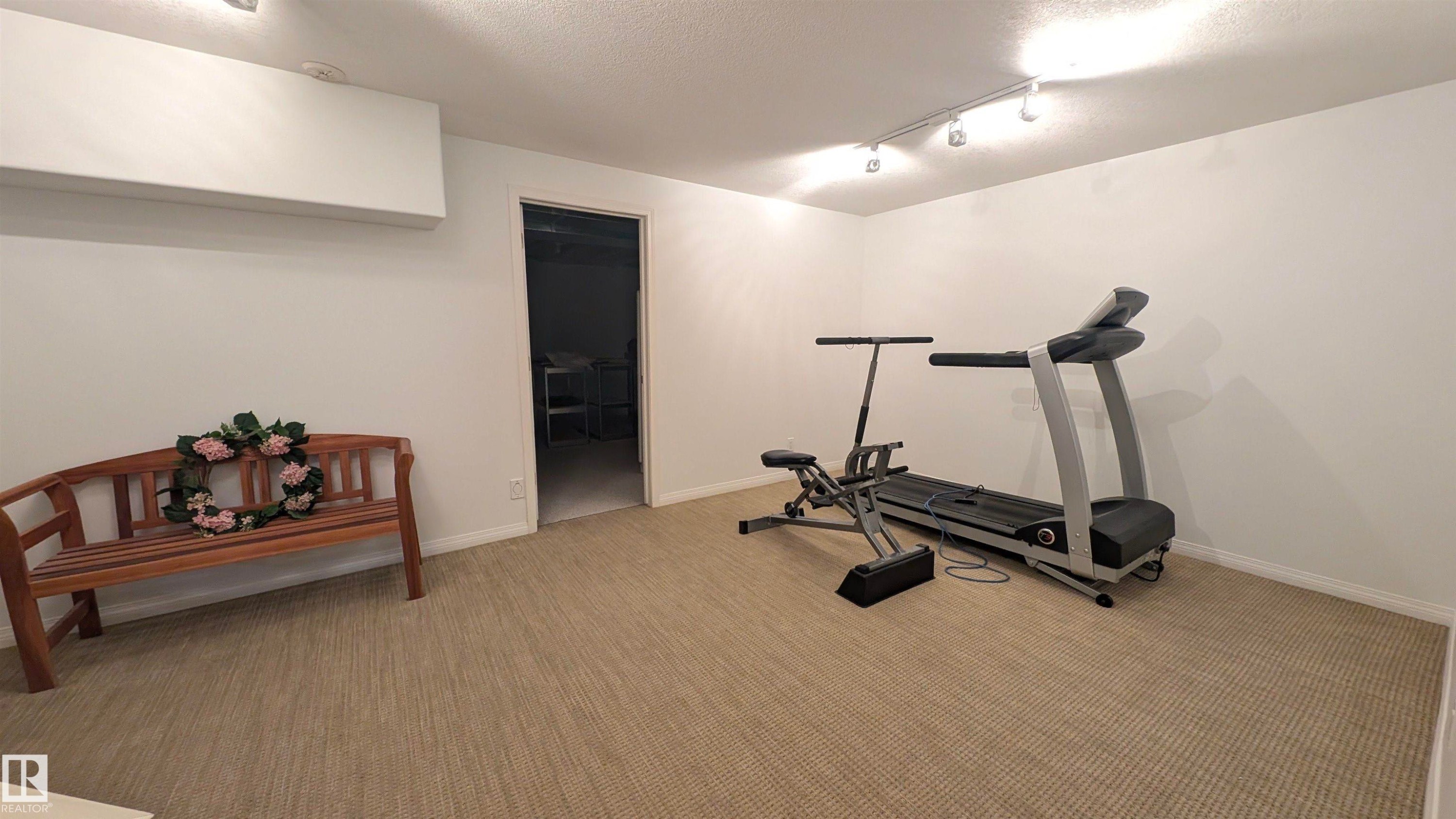 8 Butterworth Point(E) Nw, Edmonton, AB - Indoor Photo Showing Gym Room