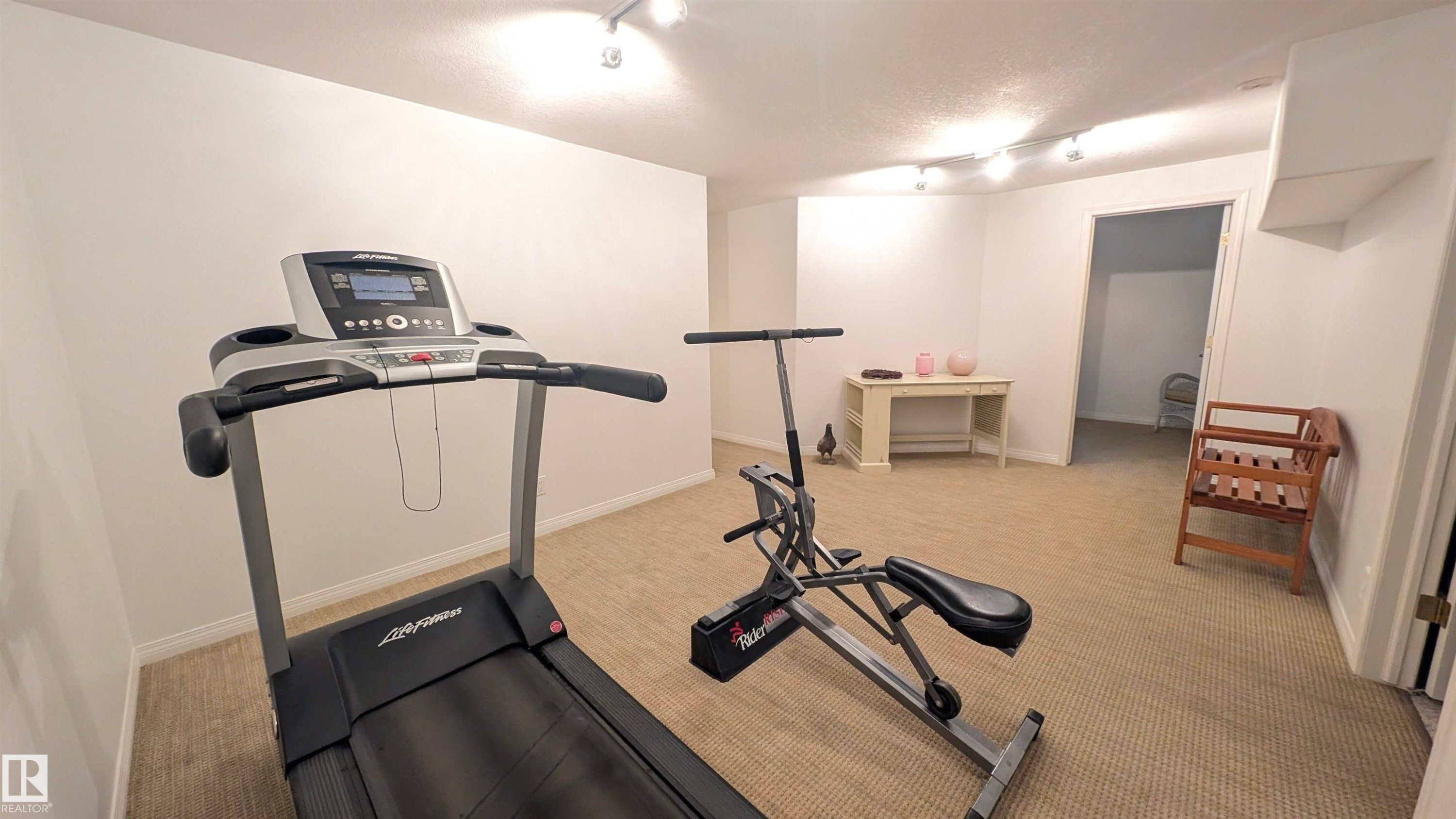 8 Butterworth Point(E) Nw, Edmonton, AB - Indoor Photo Showing Gym Room