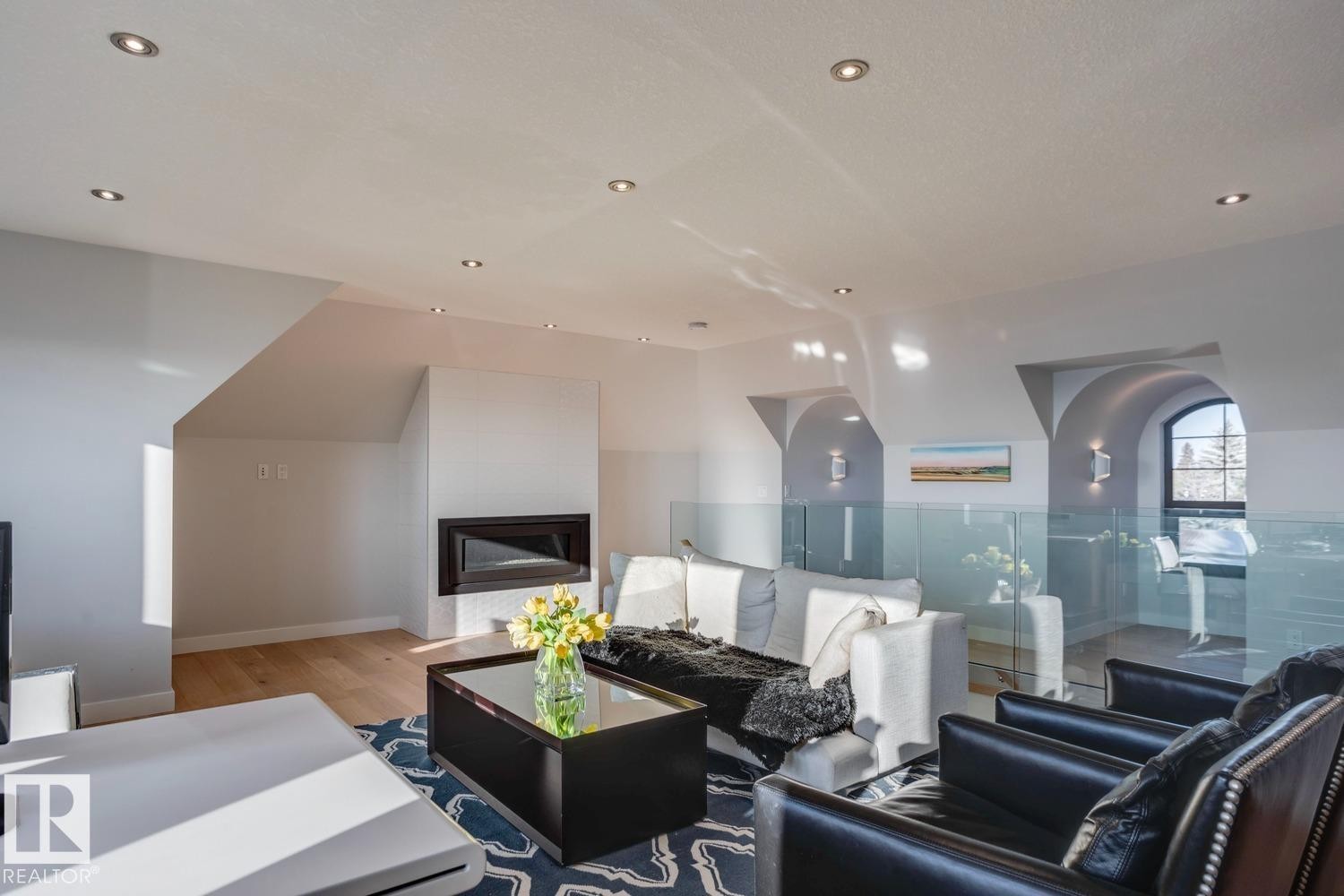 15309 Rio Terrace Drive Nw, Edmonton, AB - Indoor Photo Showing Living Room With Fireplace