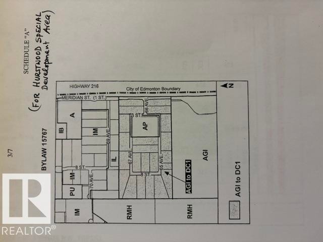 Bylaw 15767, Schedule A. Depicting the Hurstwood Special Development Area plan with specific zoning and boundary delineations - 707 65 Avenue, Edmonton, AB