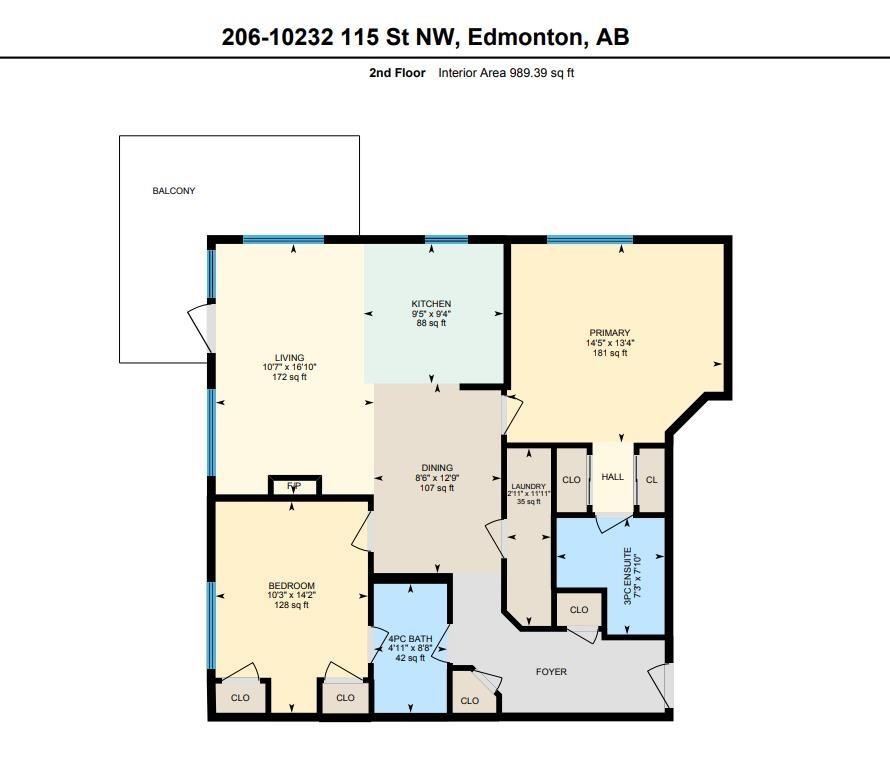 Floor plan - #206 10232 115 St Nw, Edmonton, AB