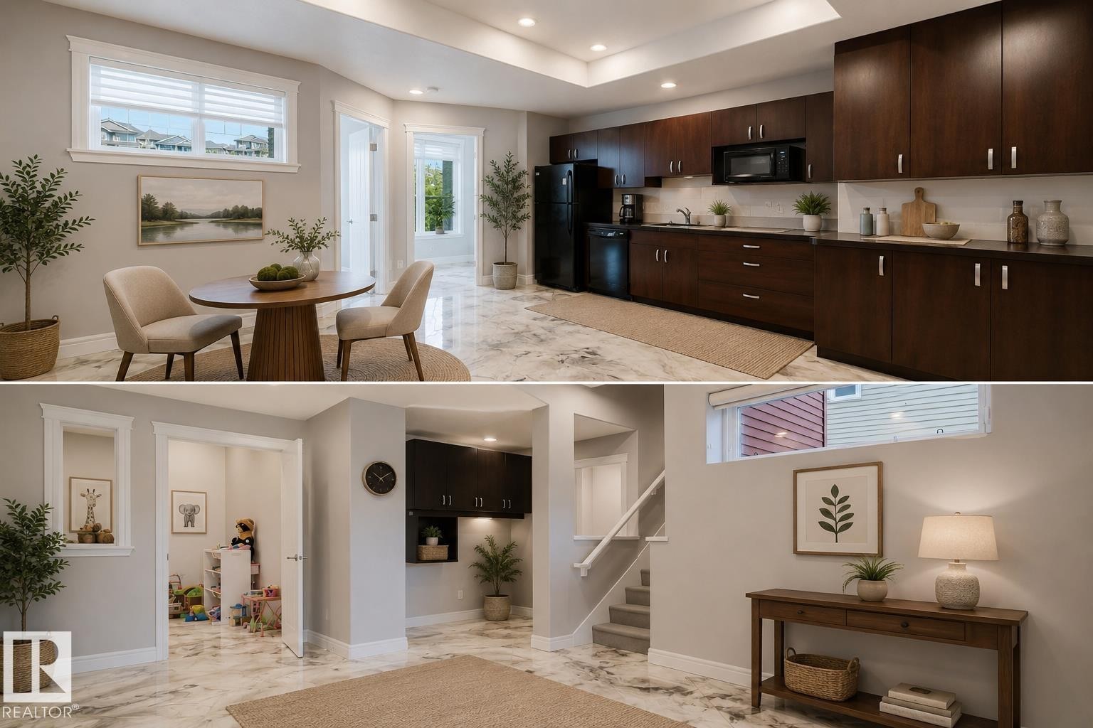 Property Interior Images. Presenting various areas within the property, including a kitchen, dining area, and additional rooms - 3438 West Landing Landing, Edmonton, AB