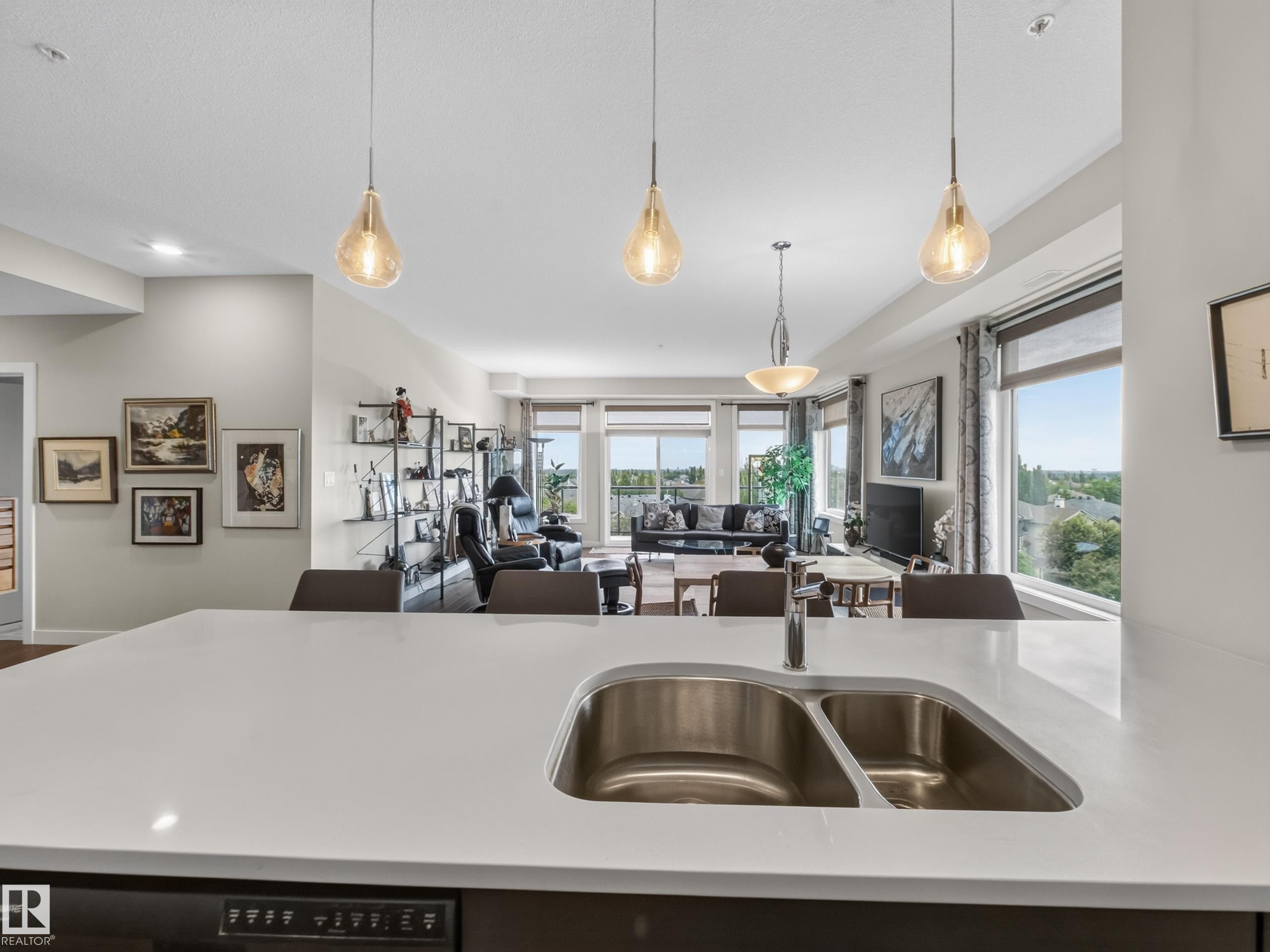 #412 625 Leger Wy Nw, Edmonton, AB - Indoor Photo Showing Kitchen With Double Sink