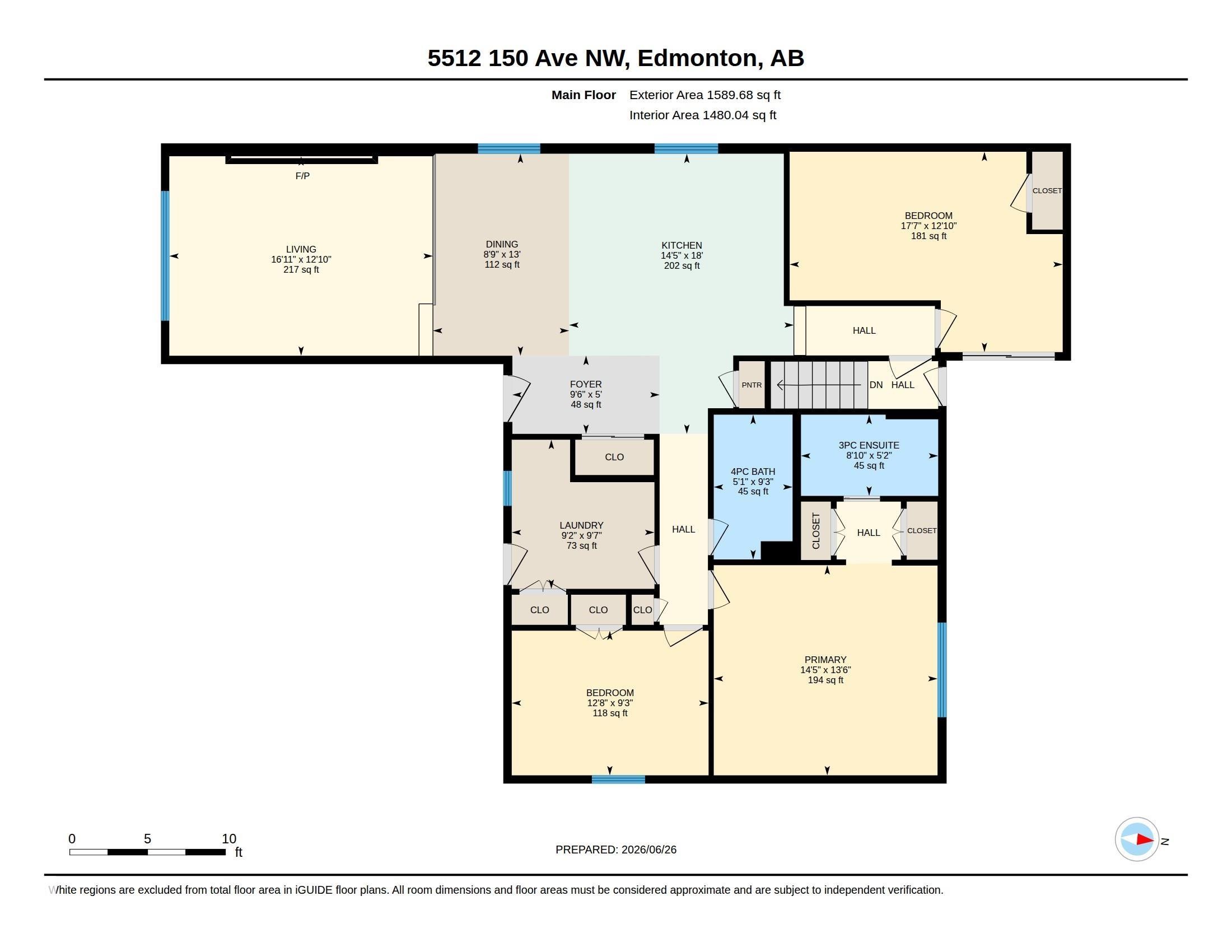 Floor plan - 5512 150 Avenue, Edmonton, AB