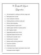 Property Upgrades List. Itemizing specific enhancements and modifications to the property -