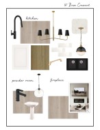 Design Mood Board. Illustrating material and fixture selections for the property's interior spaces -