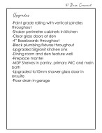 Property Upgrades List. Itemizing specific enhancements and additions made to the property -