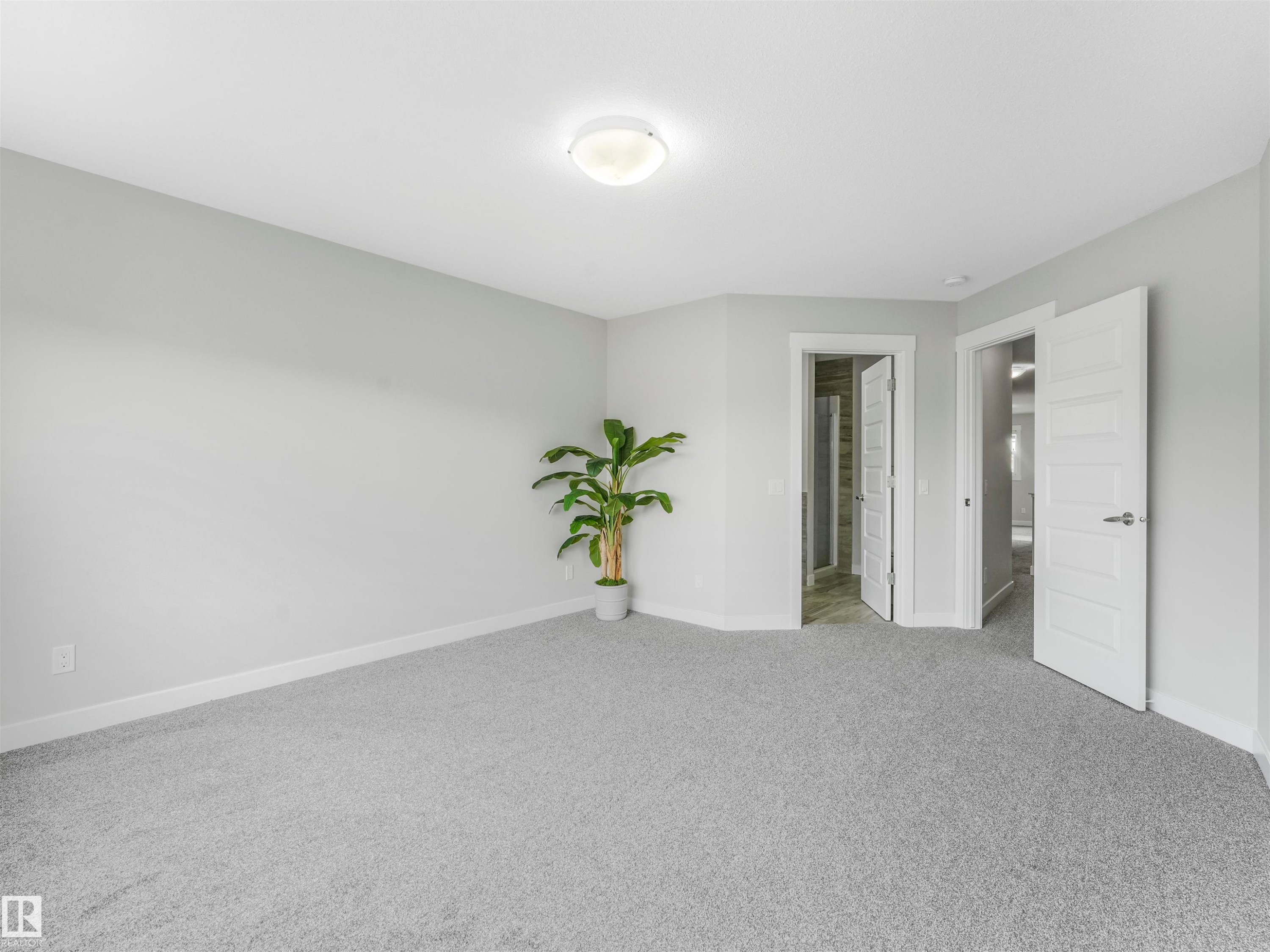 Spacious room featuring light gray carpeting and freshly painted walls - 20507 99 Avenue, Edmonton, AB - Indoor Photo Showing Other Room