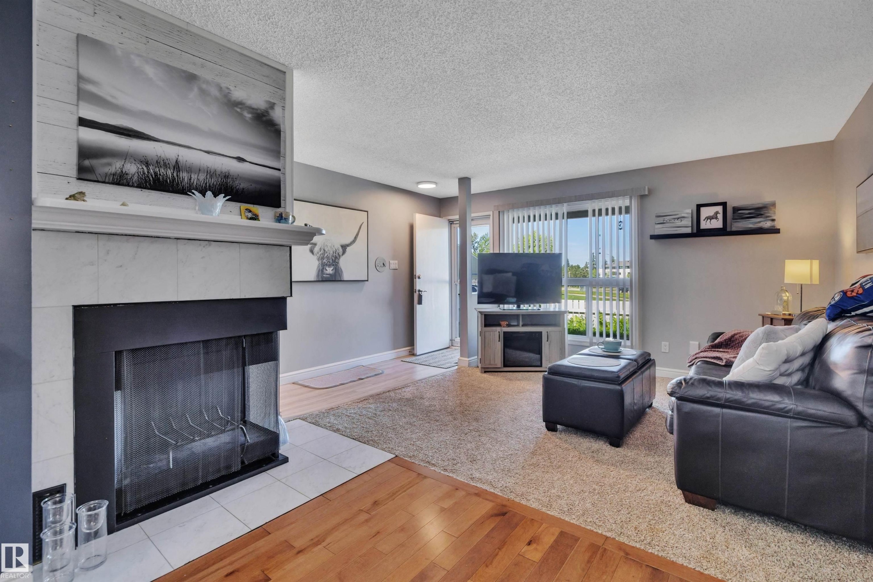 #165 2703 79 St Nw, Edmonton, AB - Indoor Photo Showing Living Room With Fireplace