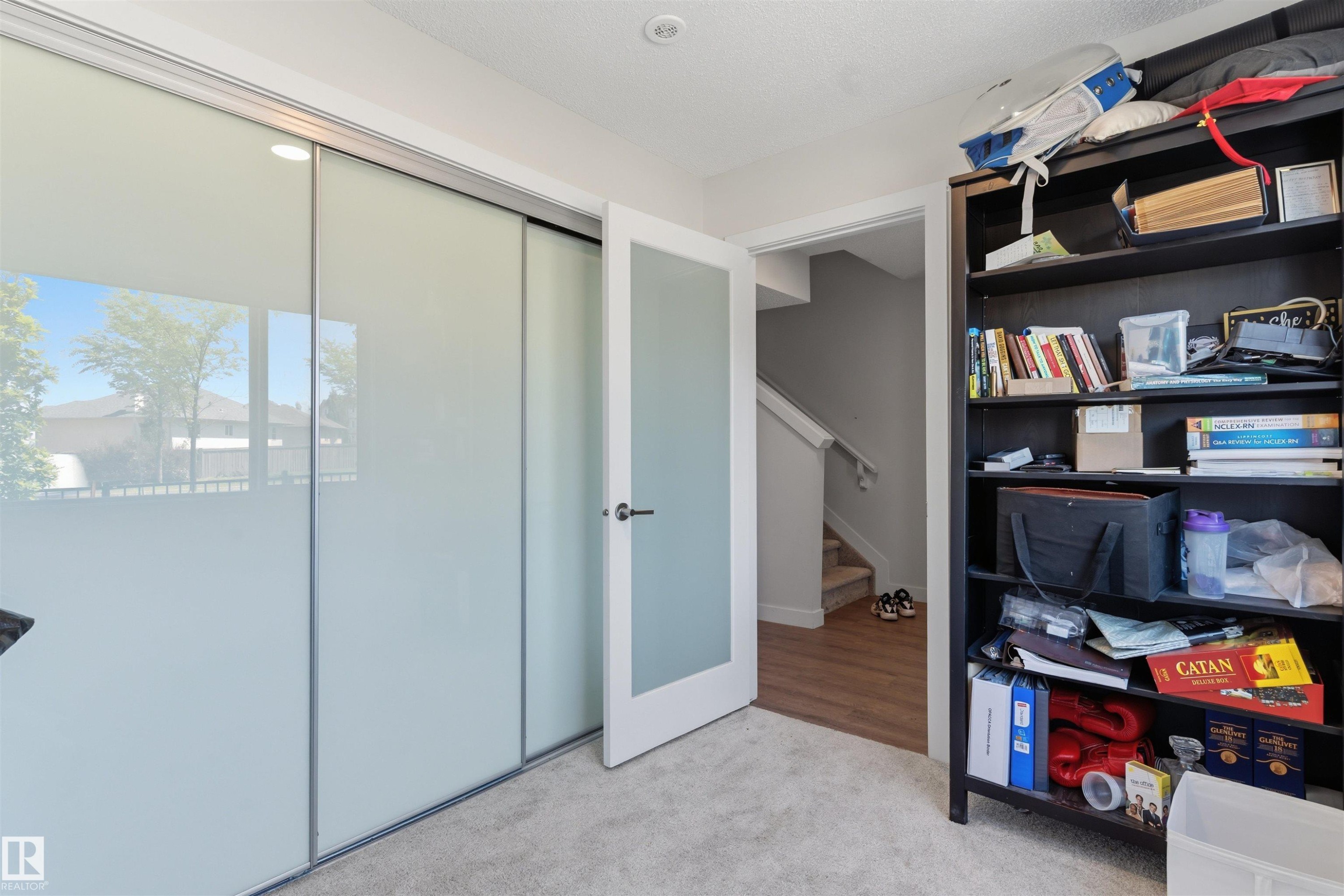 Frosted glass sliding closet doors - 170 804 Welsh Drive, Edmonton, AB