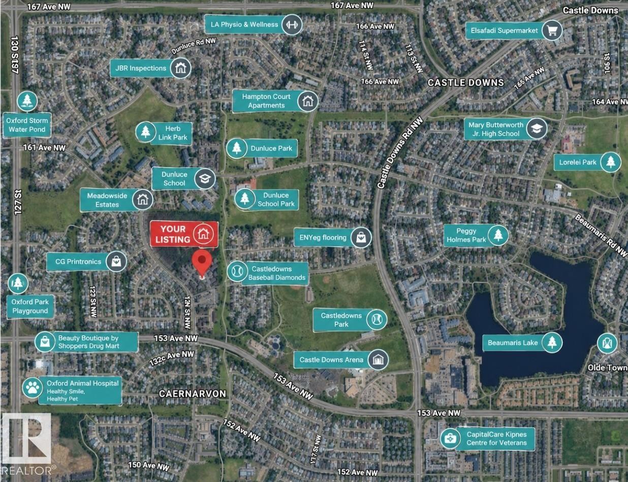 Property Map. Indicating the location of the property and proximate establishments - 12062 157 Avenue, Edmonton, AB