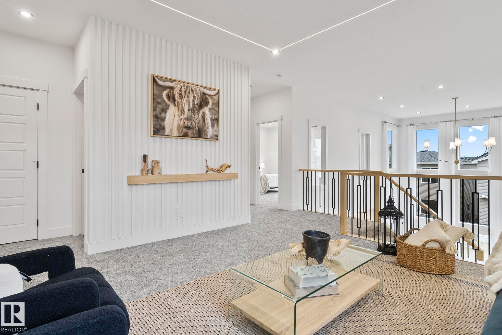Open concept upper level featuring plush carpeting - 13152 187 Avenue, Edmonton, AB