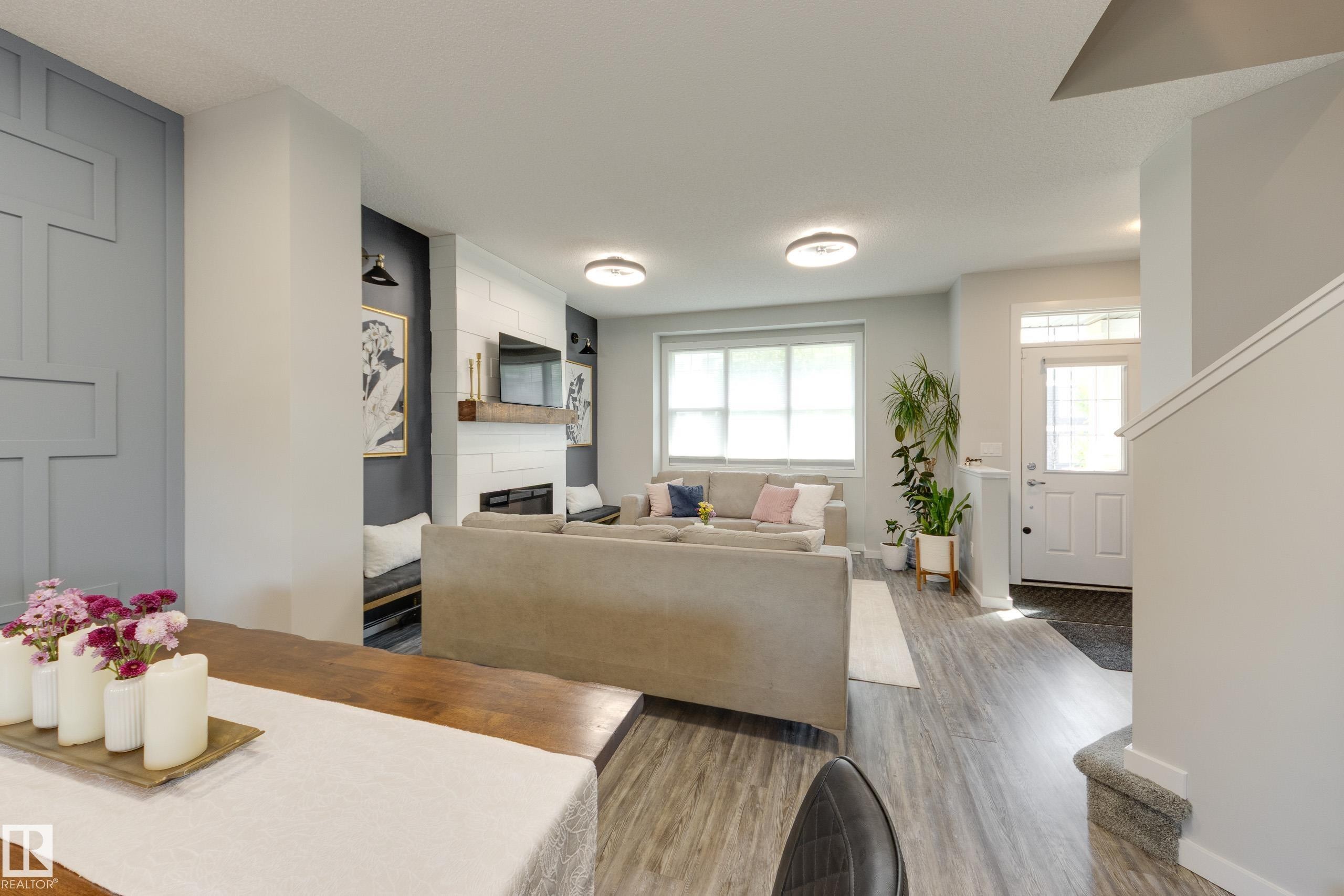 1192 Rosenthal Boulevard Nw, Edmonton, AB - Indoor Photo Showing Other Room With Fireplace