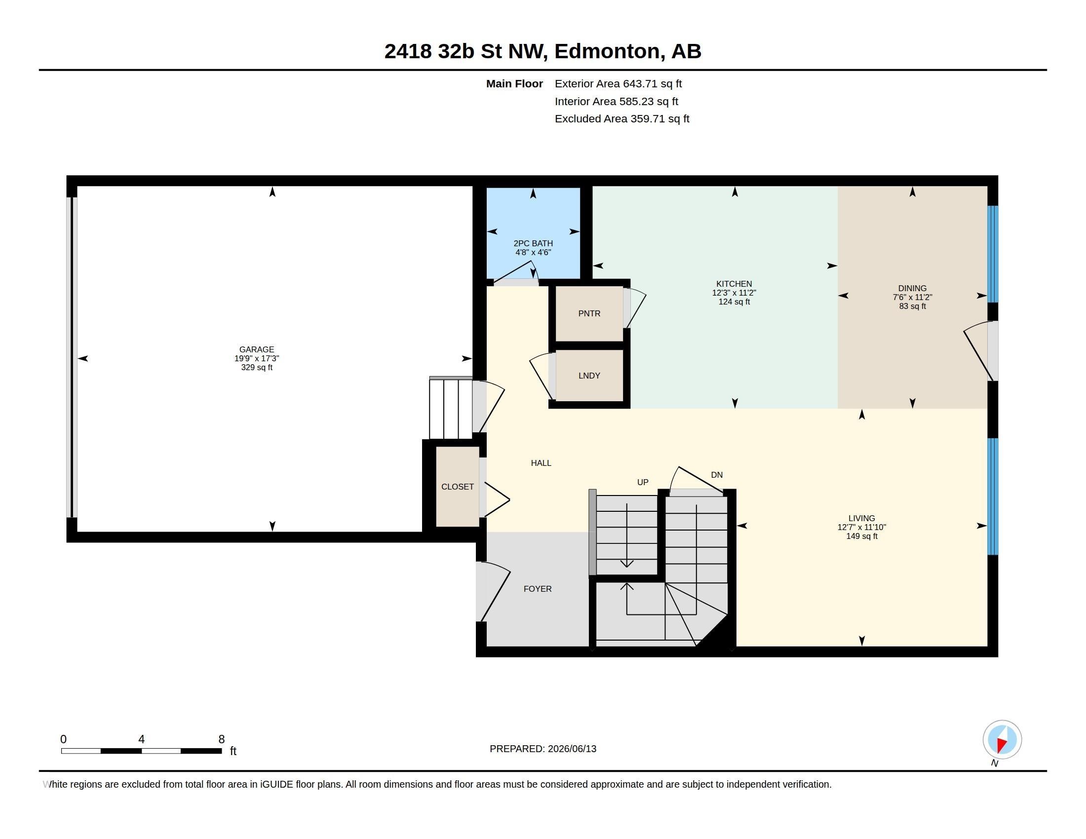 Floor plan - 2418 32B Street, Edmonton, AB