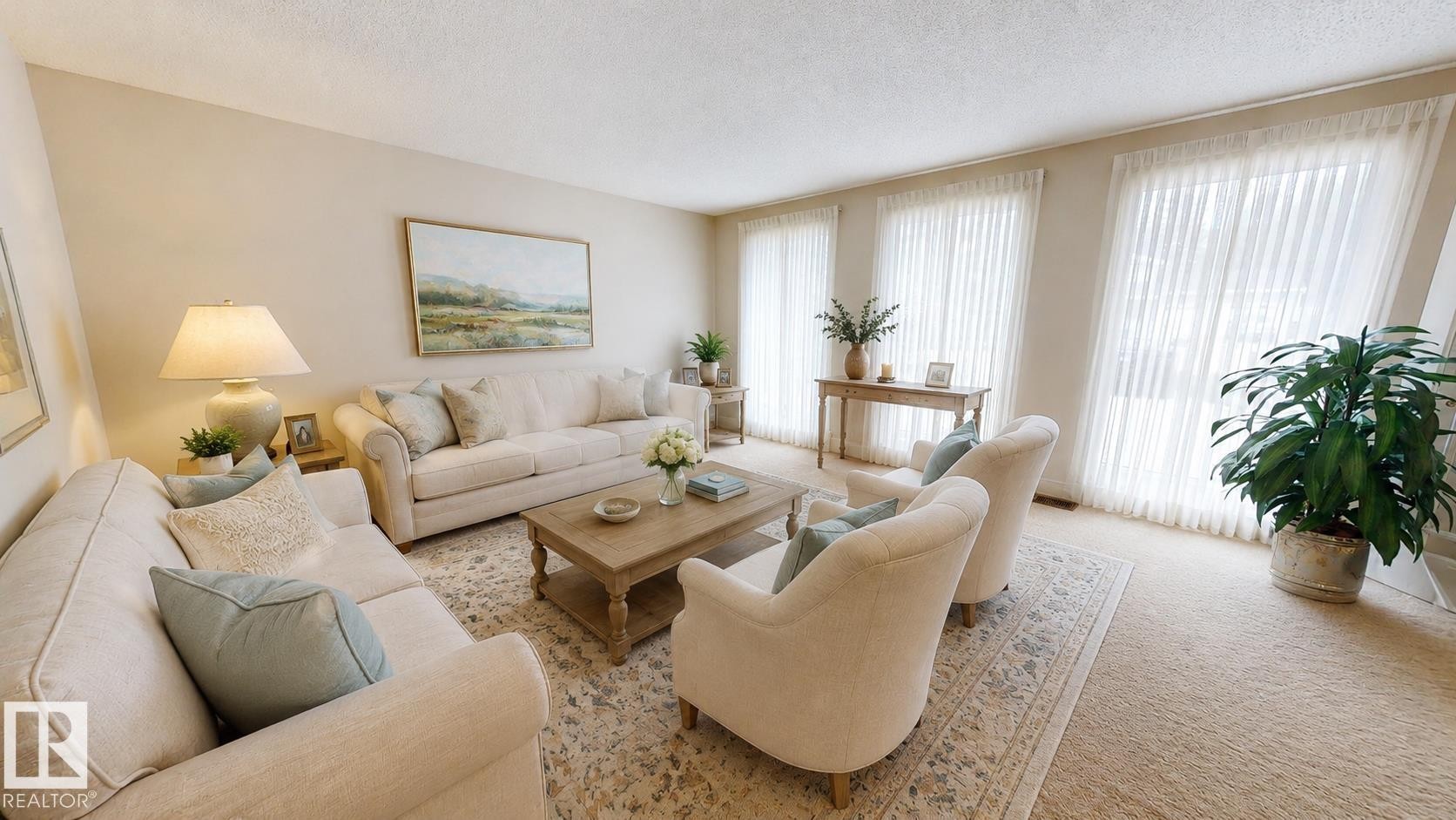 55 Quesnell Road Nw, Edmonton, AB - Indoor Photo Showing Living Room