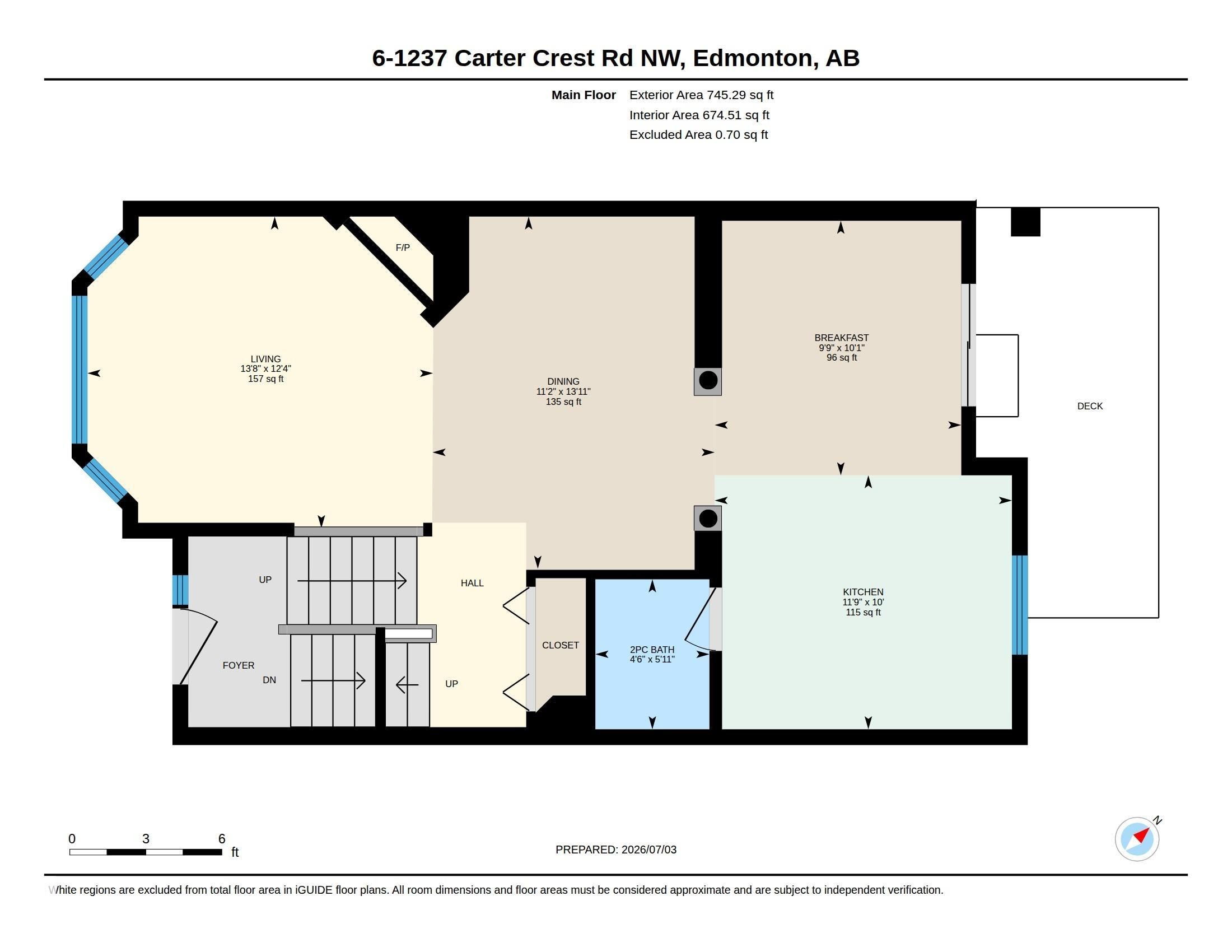 Floor plan - 6 1237 Carter Crest Road, Edmonton, AB