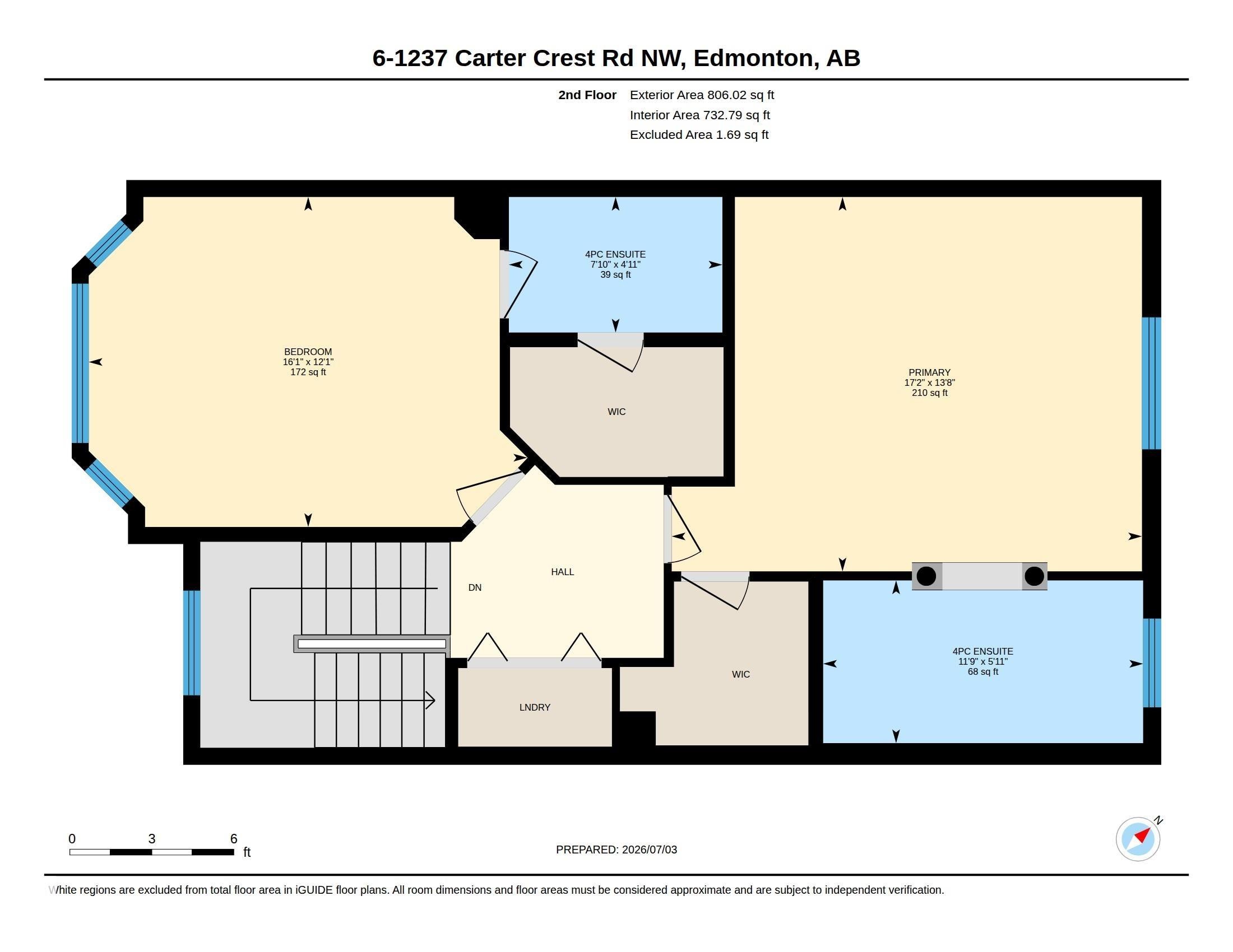 Floor plan - 6 1237 Carter Crest Road, Edmonton, AB