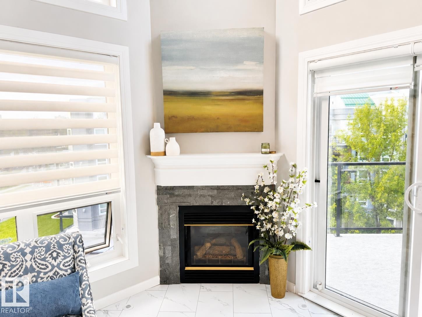 7905 96 Street Nw, Edmonton, AB - Indoor Photo Showing Other Room With Fireplace