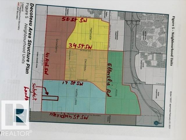 Decoteau Area Structure Plan, Figure 5. Illustrating the neighborhood units within the property - 860 41 Avenue, Edmonton, AB