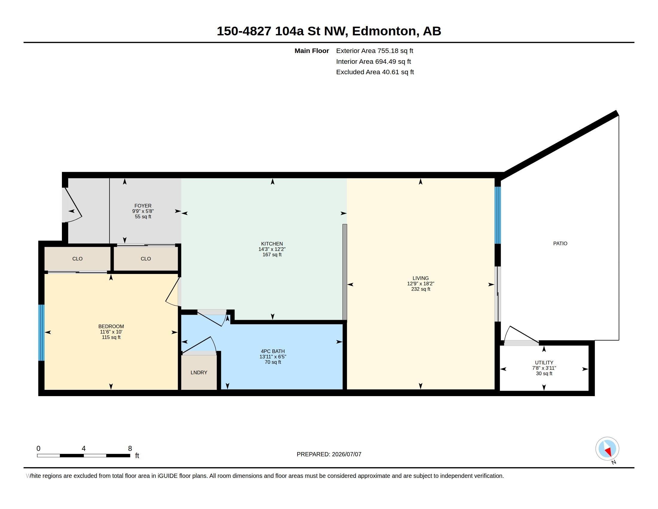 Floor plan - 150 4827 104A Street, Edmonton, AB