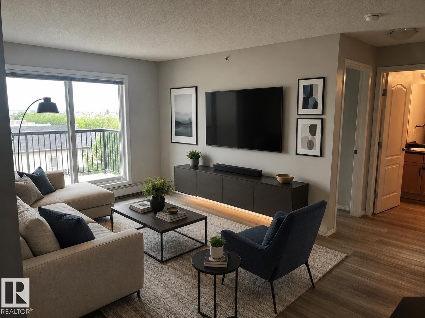 #411 5951 165 Av Nw, Edmonton, AB - Indoor Photo Showing Living Room