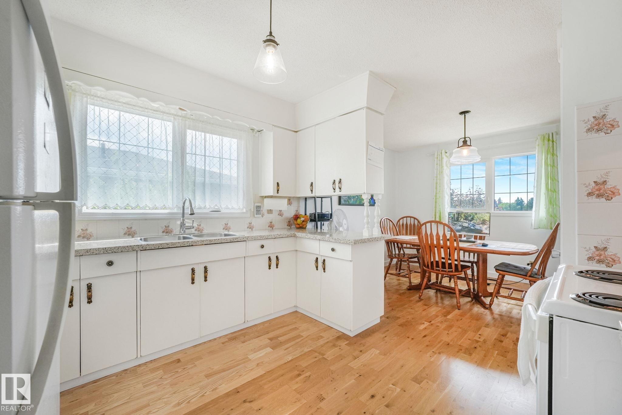 14203 74 Street Nw, Edmonton, AB - Indoor Photo Showing Kitchen With Double Sink