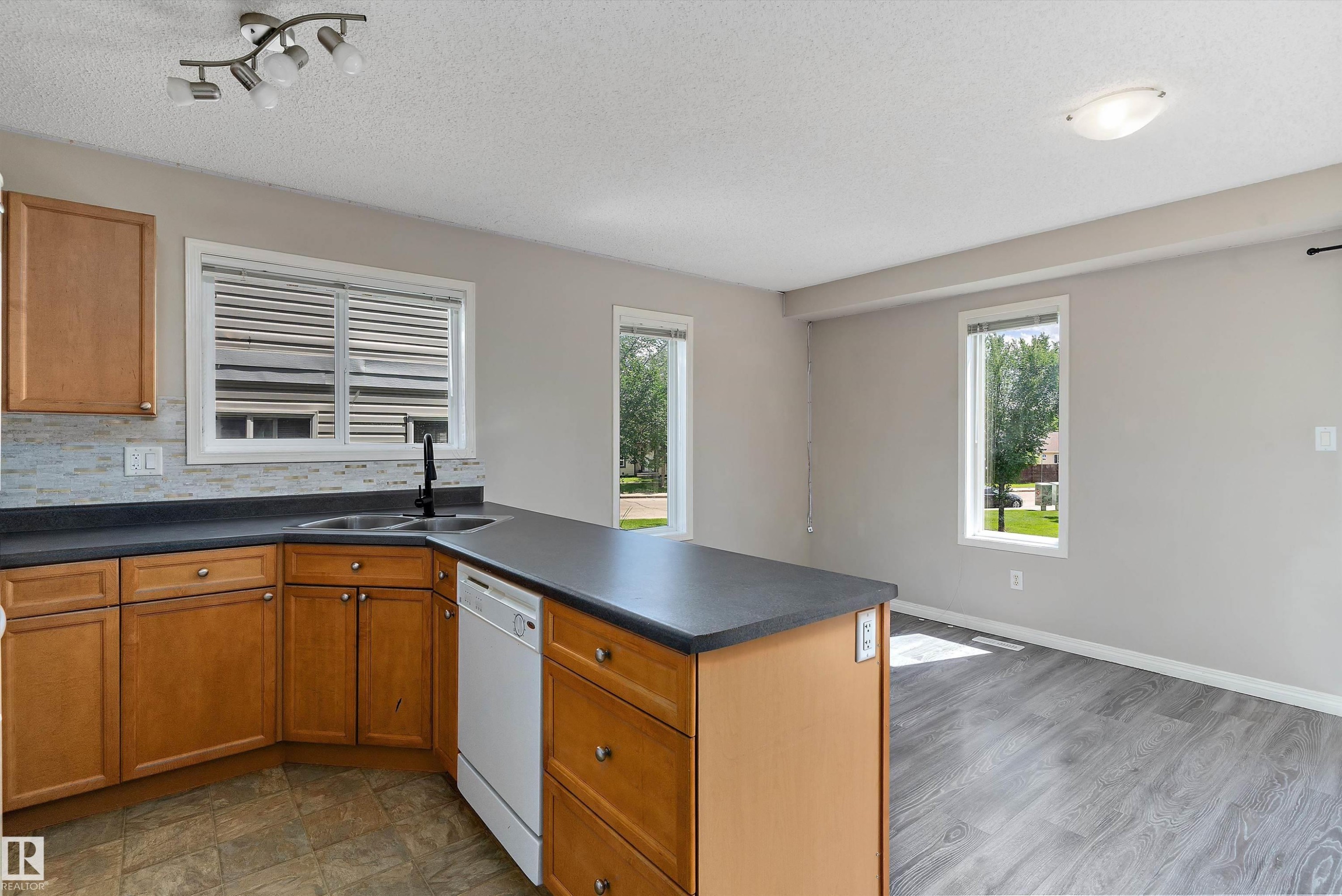 #56 130 Hyndman Cr Nw, Edmonton, AB - Indoor Photo Showing Kitchen With Double Sink