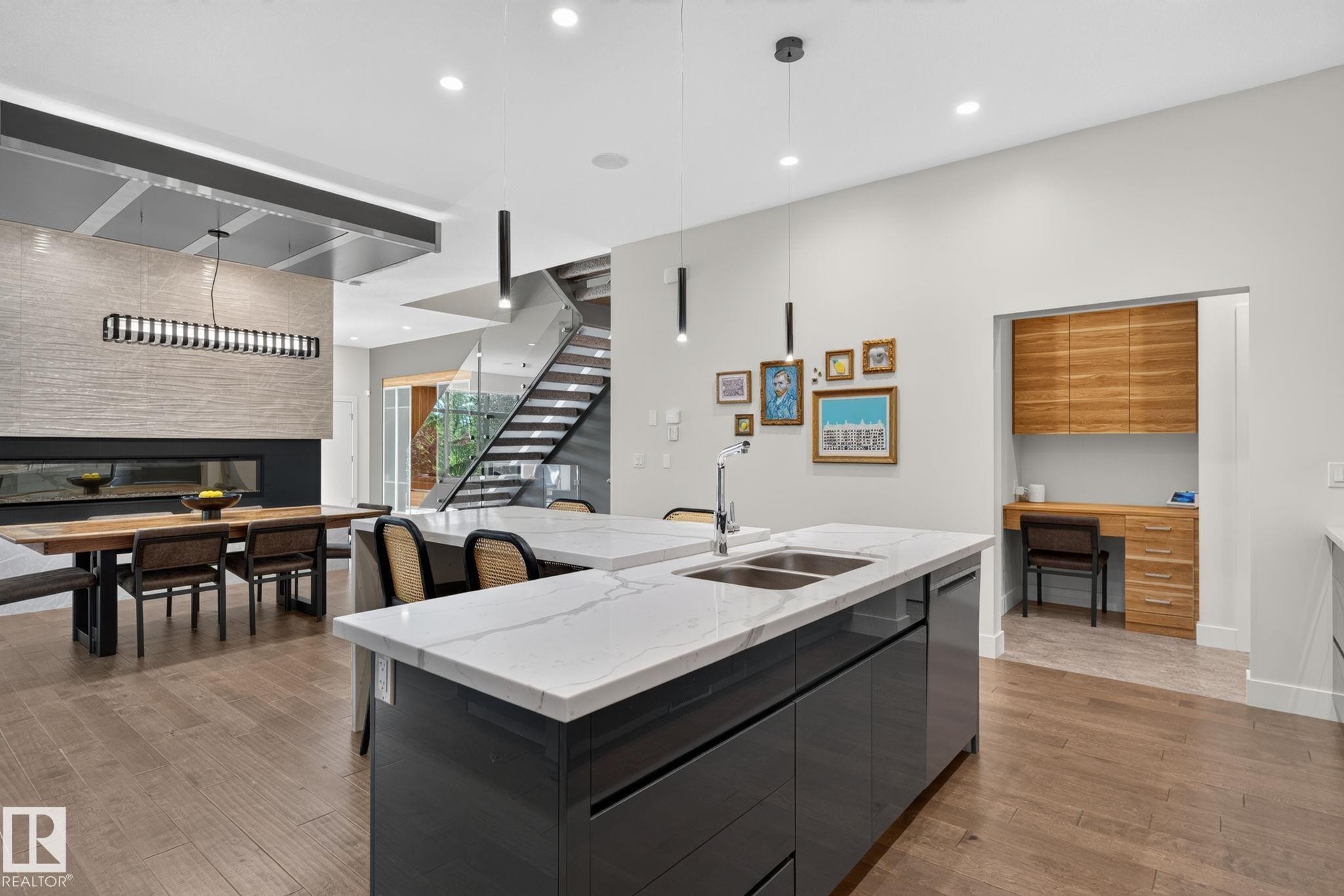 143B Laurier Drive Nw, Edmonton, AB - Indoor Photo Showing Kitchen With Double Sink