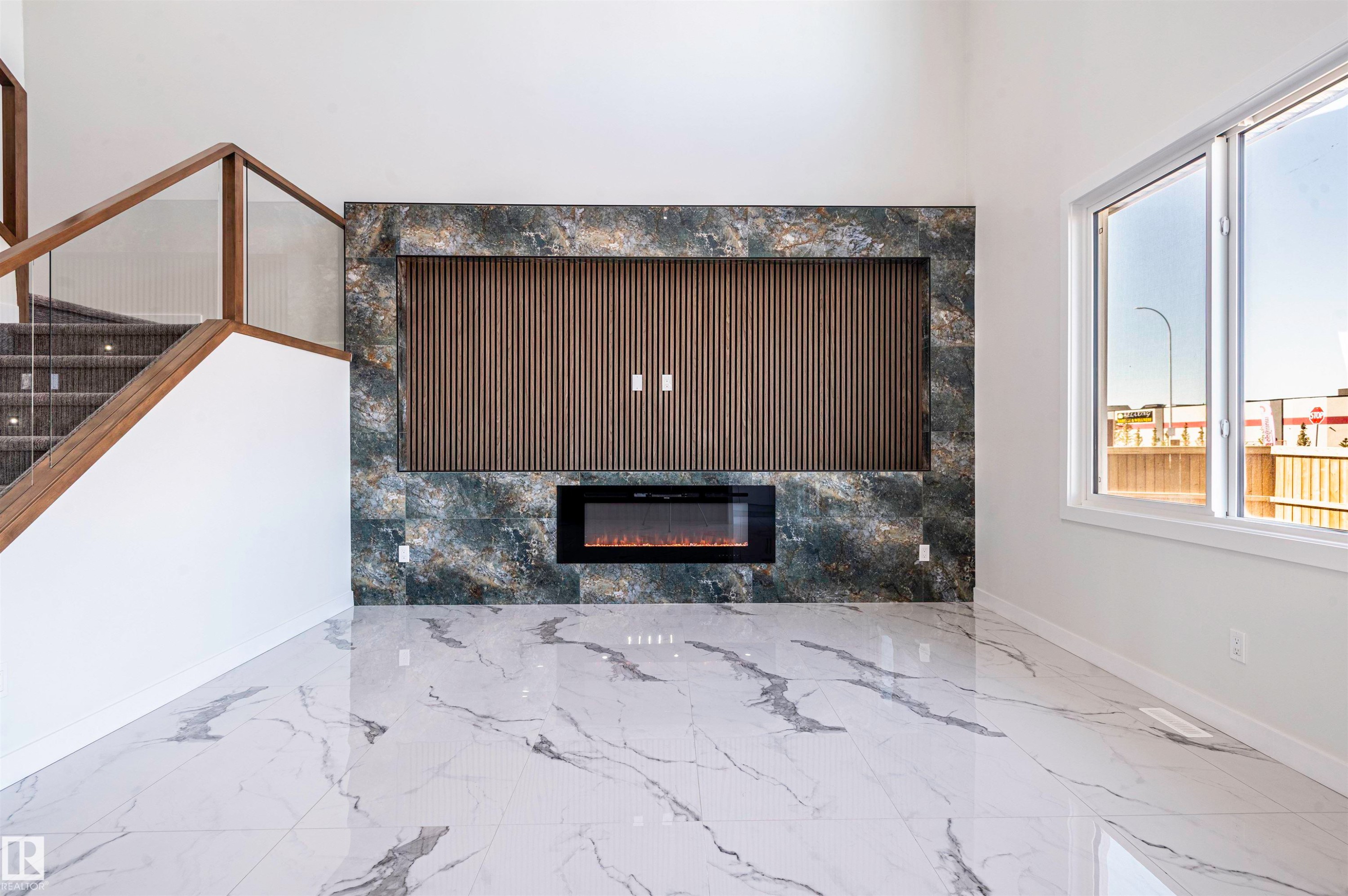 216 33 Street Sw, Edmonton, AB - Indoor Photo Showing Other Room With Fireplace