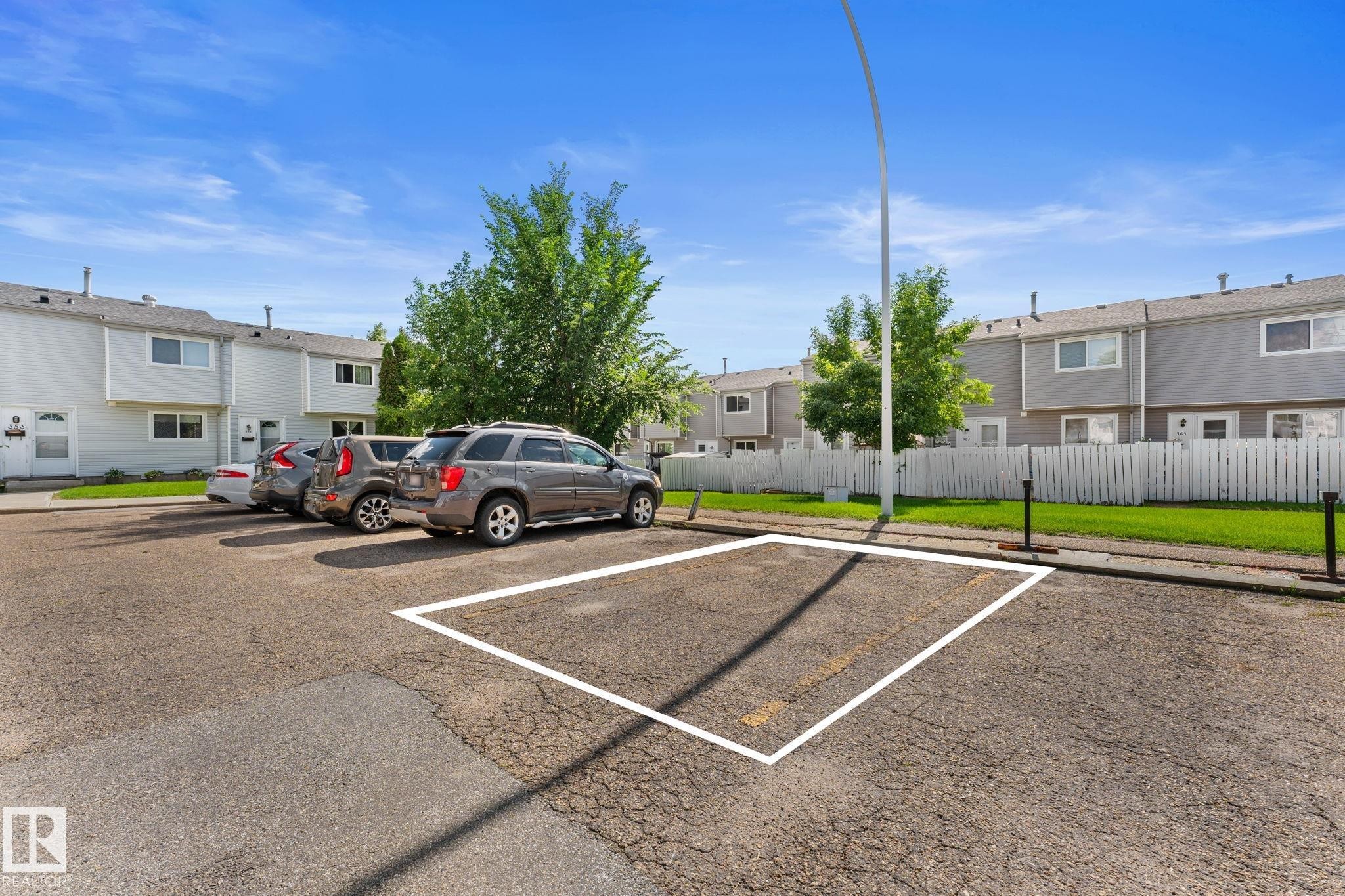 Dedicated parking space with white perimeter markings - 359 Northgate Terrace, Edmonton, AB