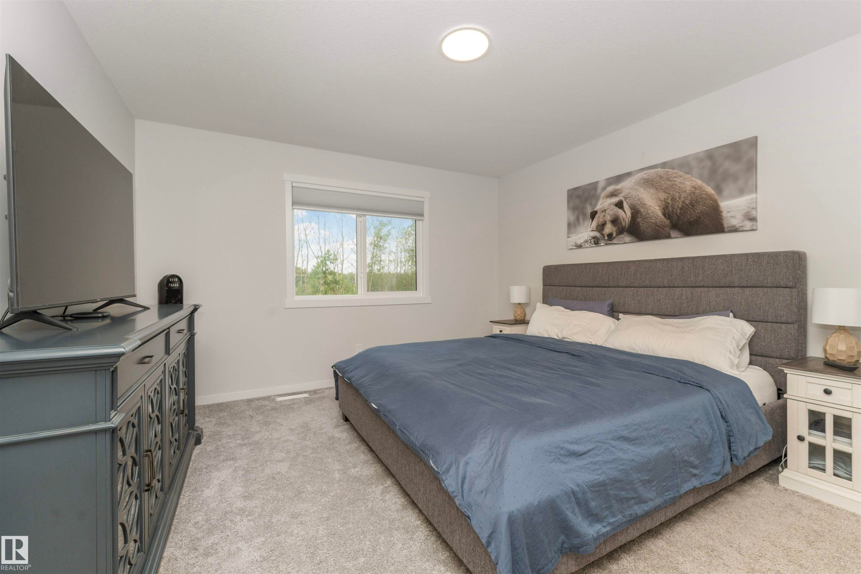 Light gray wall tones with a window featuring white trim - 102 Horton Way, Ardrossan, AB
