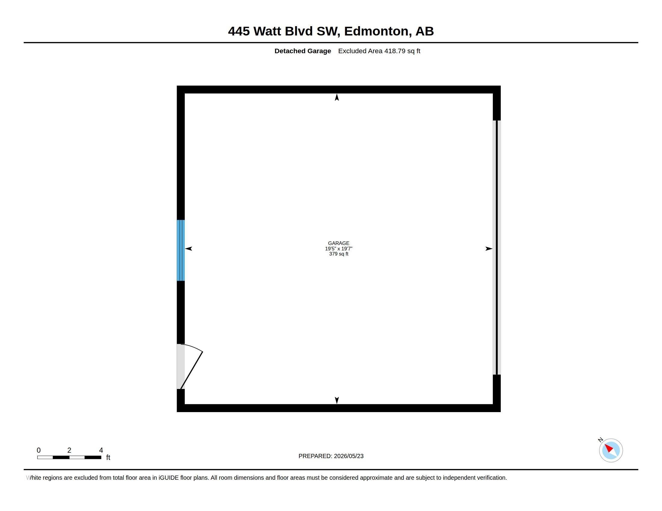 Garage Floor plan - 445 Watt Boulevard Sw, Edmonton, AB - Other