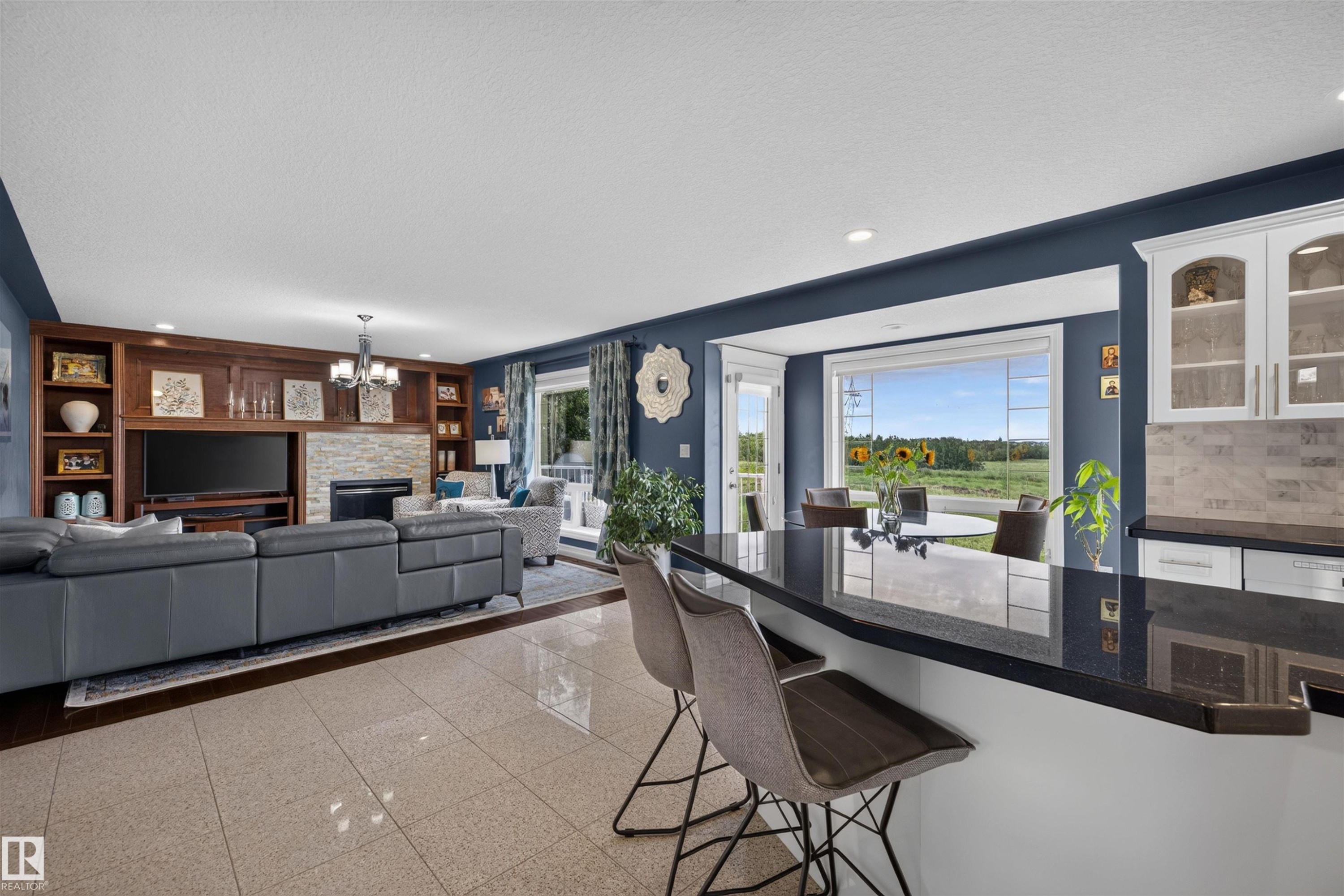 1751 Haswell Cove Nw, Edmonton, AB - Indoor Photo Showing Living Room With Fireplace