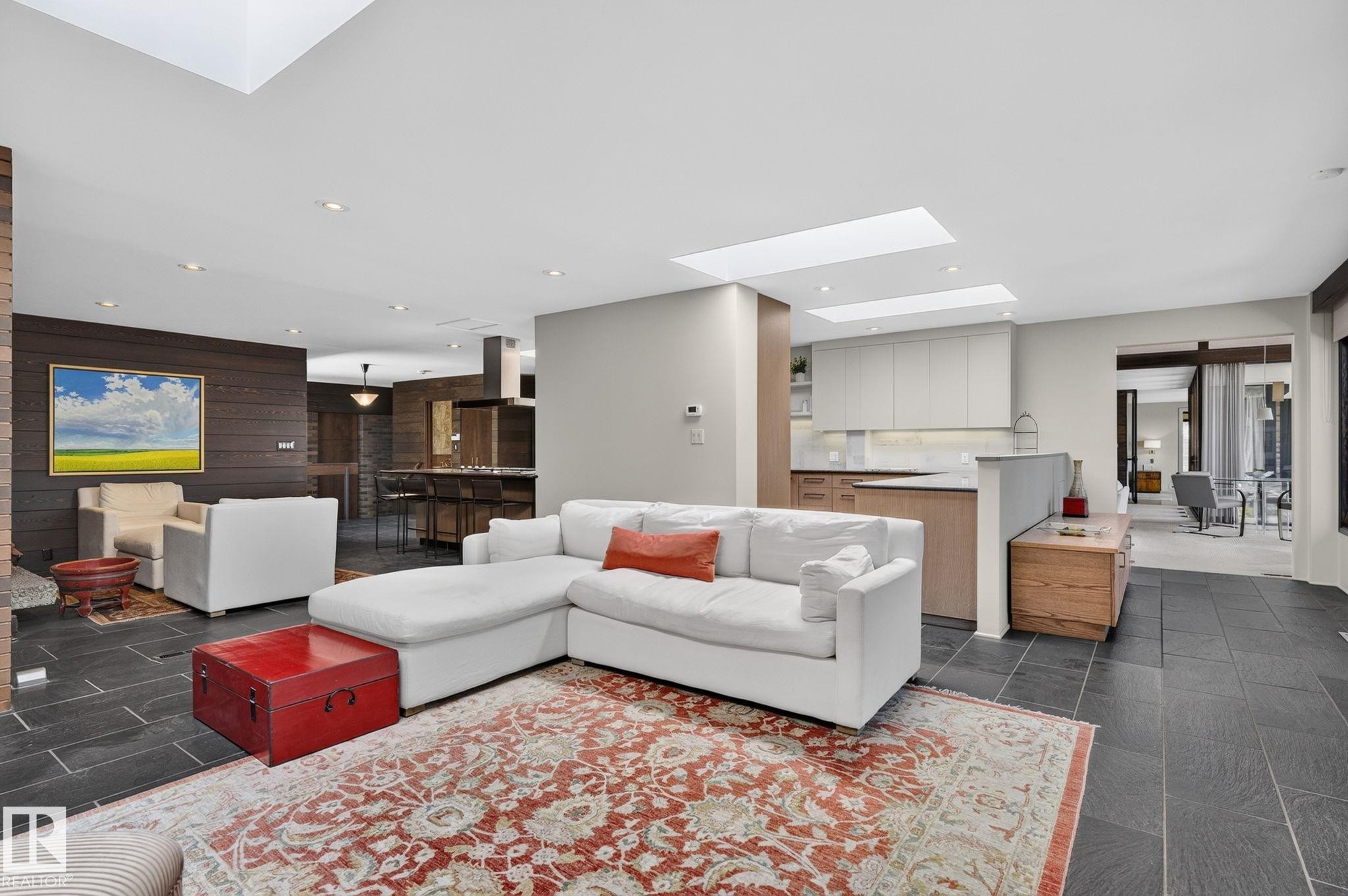 59 Westbrook Drive Nw, Edmonton, AB - Indoor Photo Showing Living Room With Fireplace