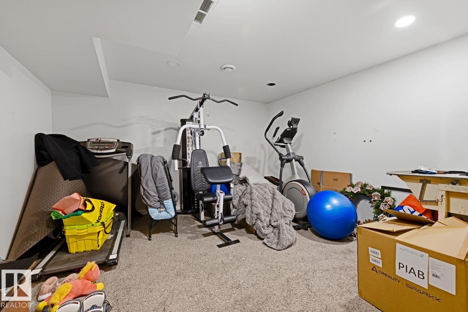 Spacious room featuring neutral carpet flooring and white painted walls - 3724 163 Avenue Nw, Edmonton, AB - Indoor Photo Showing Other Room