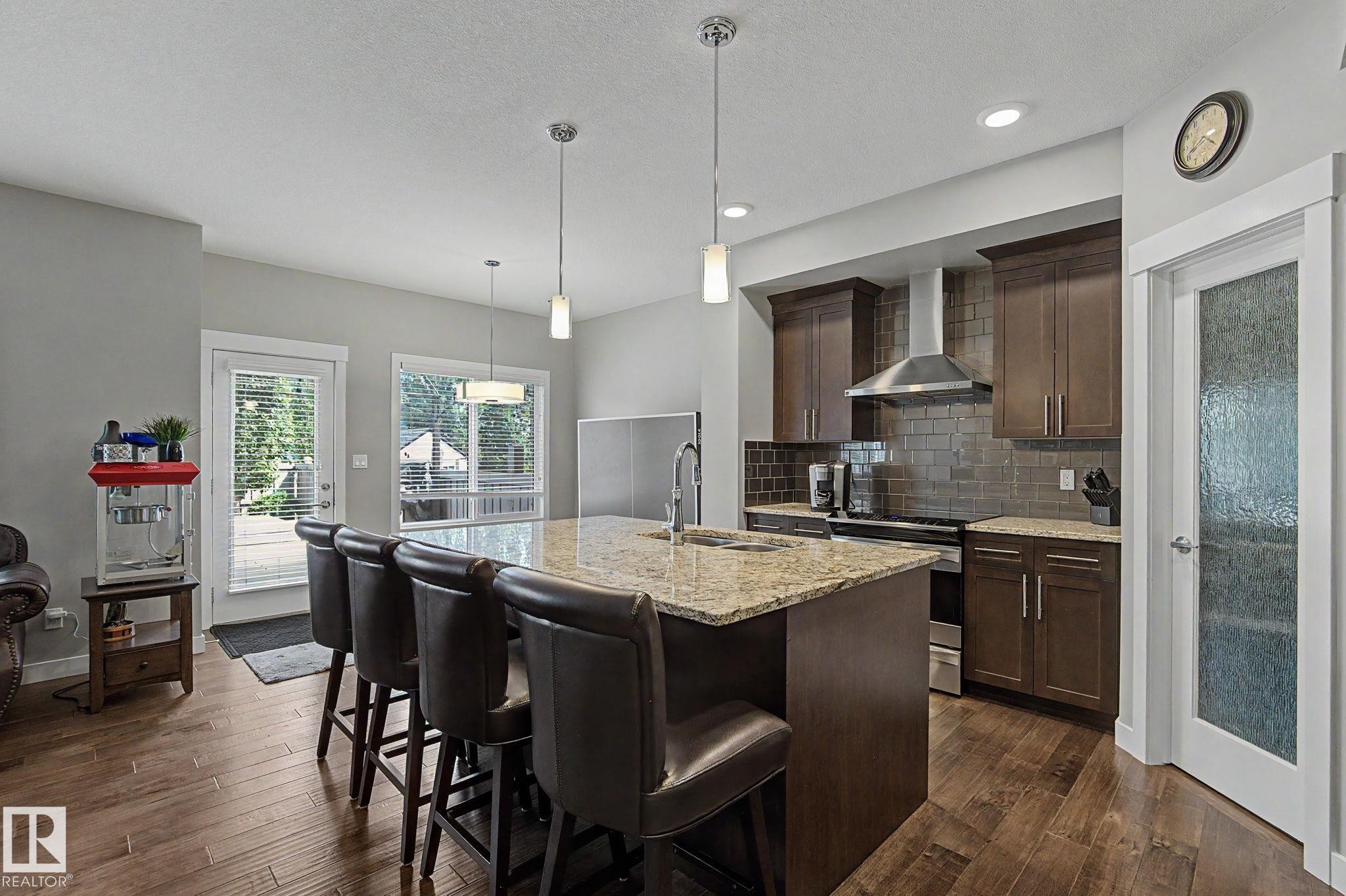 8005 223 Street Nw, Edmonton, AB - Indoor Photo Showing Kitchen With Double Sink With Upgraded Kitchen