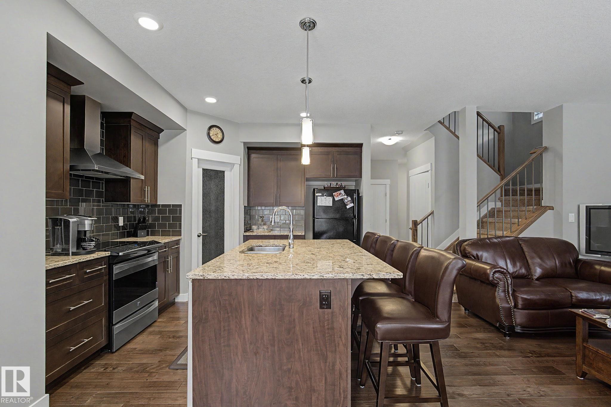 8005 223 Street Nw, Edmonton, AB - Indoor Photo Showing Kitchen With Upgraded Kitchen