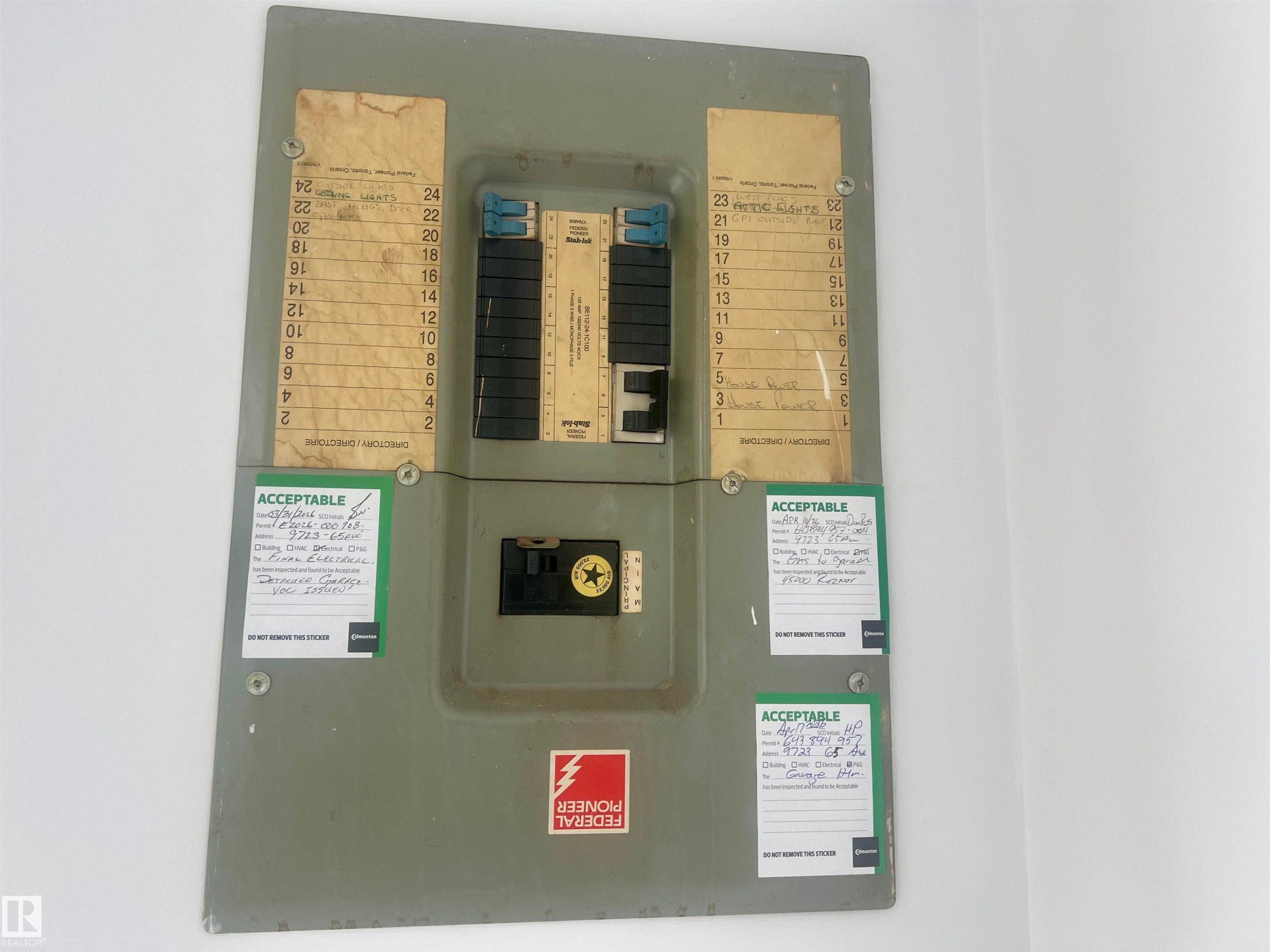 Garage Electrical Panel - 9723 65 Avenue Nw, Edmonton, AB