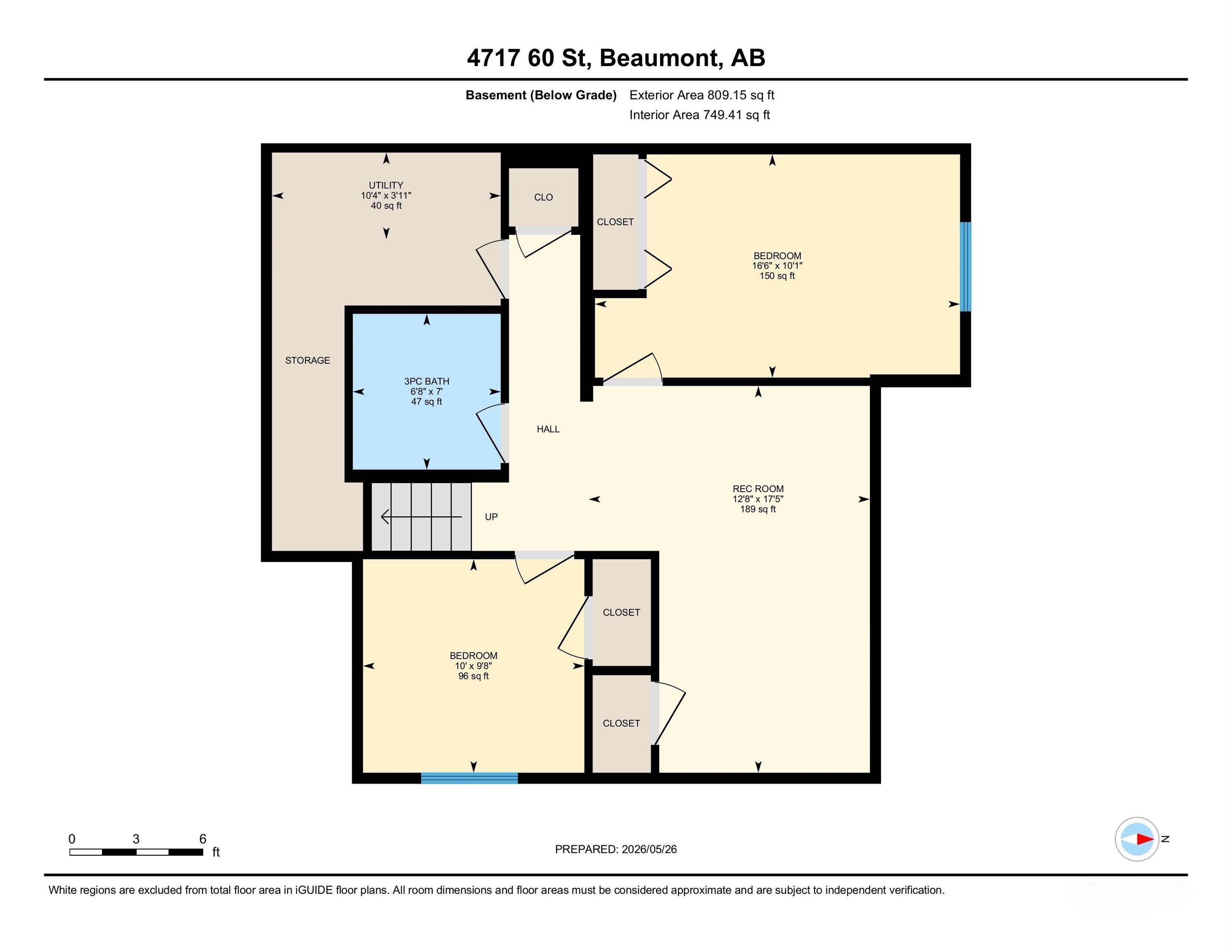 Floor Plan Of The Basement. - 4717 60 Street, Beaumont, AB