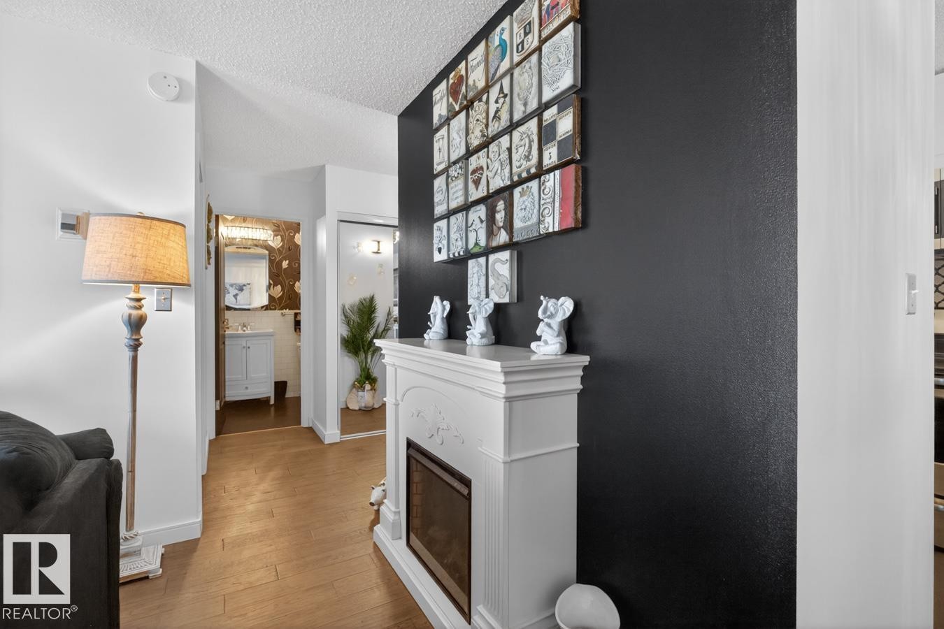 11307 99 Avenue Nw, Edmonton, AB - Indoor Photo Showing Other Room With Fireplace