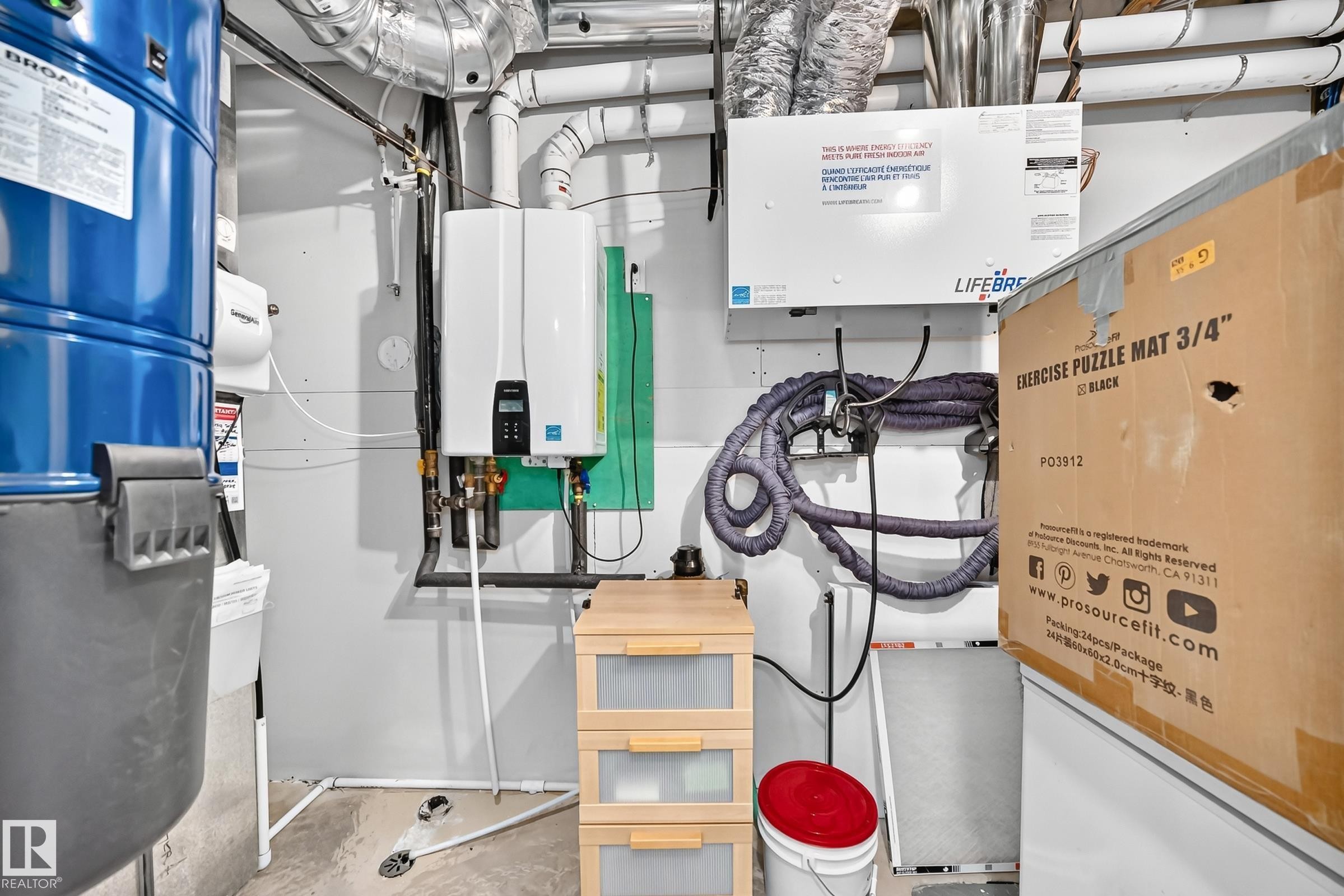Tankless water heater installation - 22270 99A Avenue Nw, Edmonton, AB - Indoor Photo Showing Basement