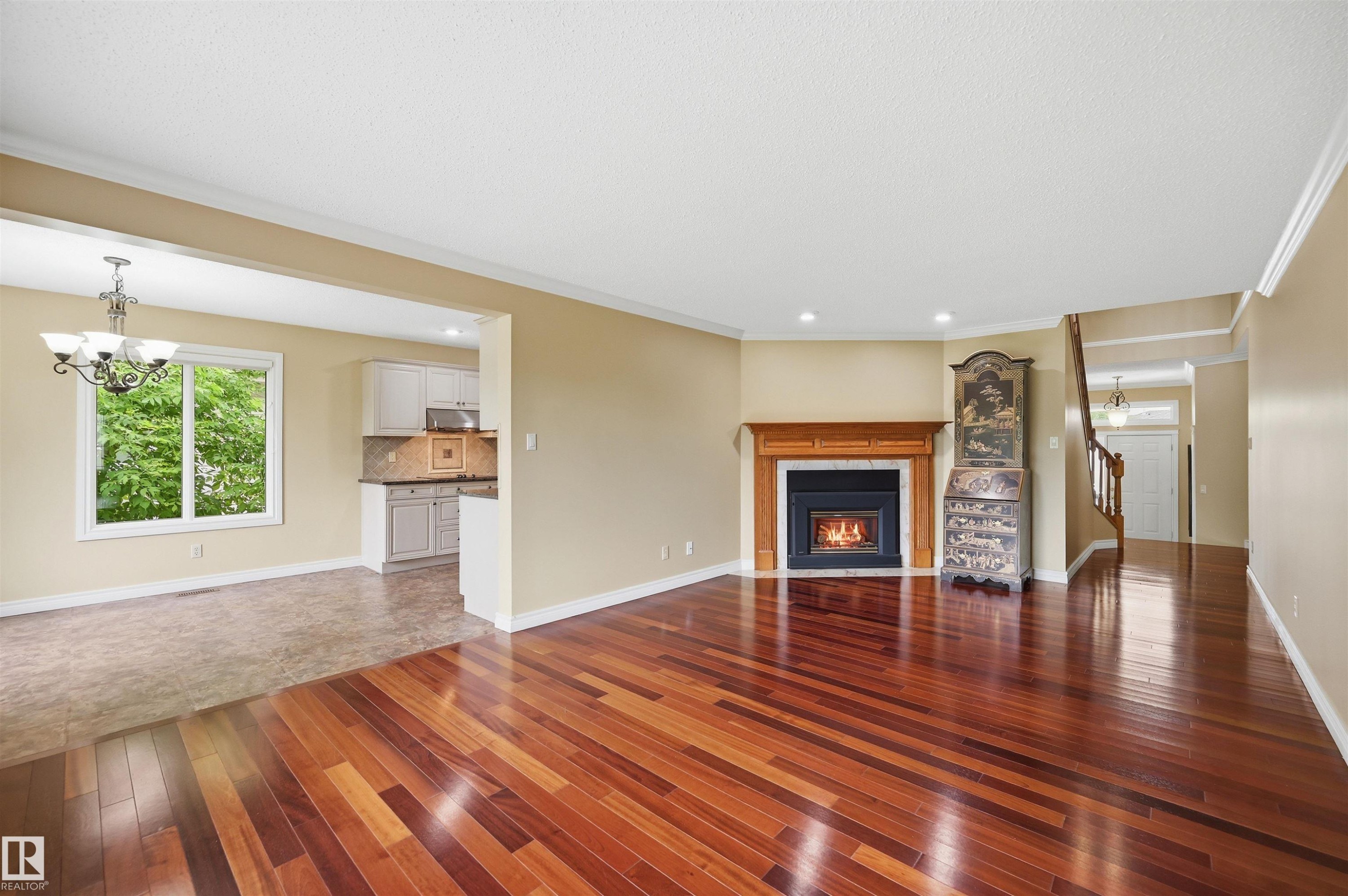 337 Twin Brooks Drive Nw, Edmonton, AB - Indoor Photo Showing Living Room With Fireplace