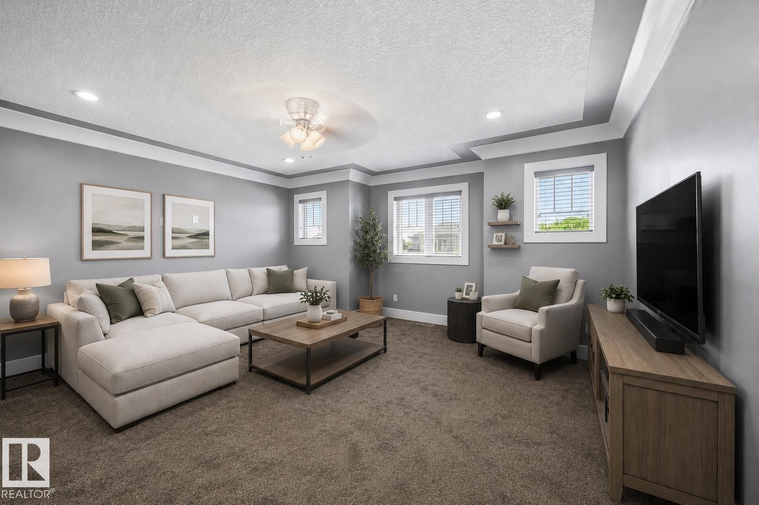 5216 Mullen Crest Nw, Edmonton, AB - Indoor Photo Showing Living Room
