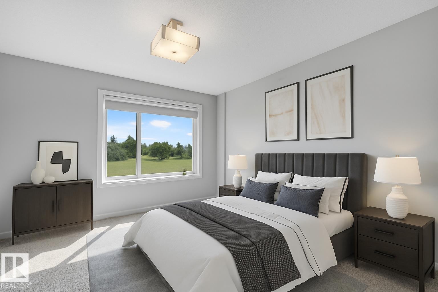 virtually staged - #72 1010 Rabbit Hill Rd Sw, Edmonton, AB - Indoor Photo Showing Bedroom